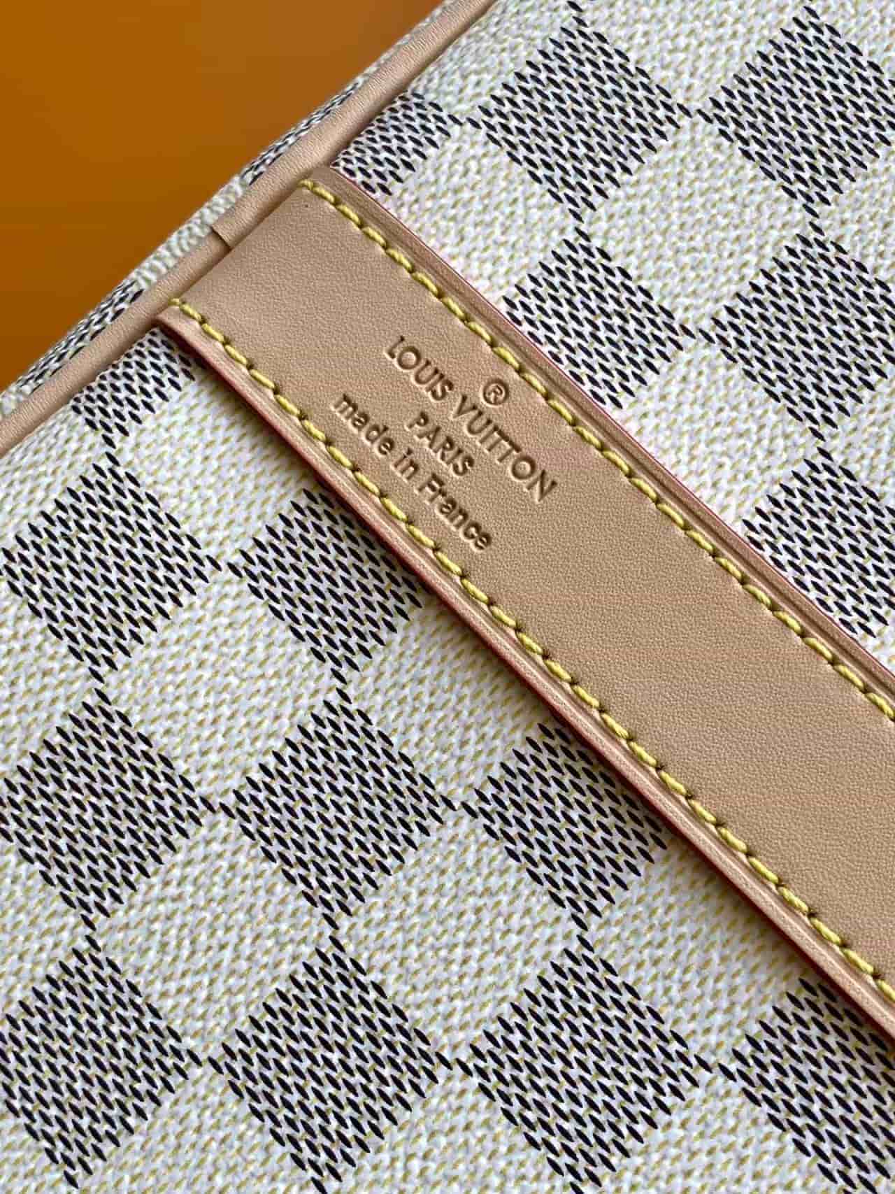 Louis Vuitton Keepall Bandoulière 45 Banana Yellow/Hazelnut Brown Damier Azur coated canvas N40909 High