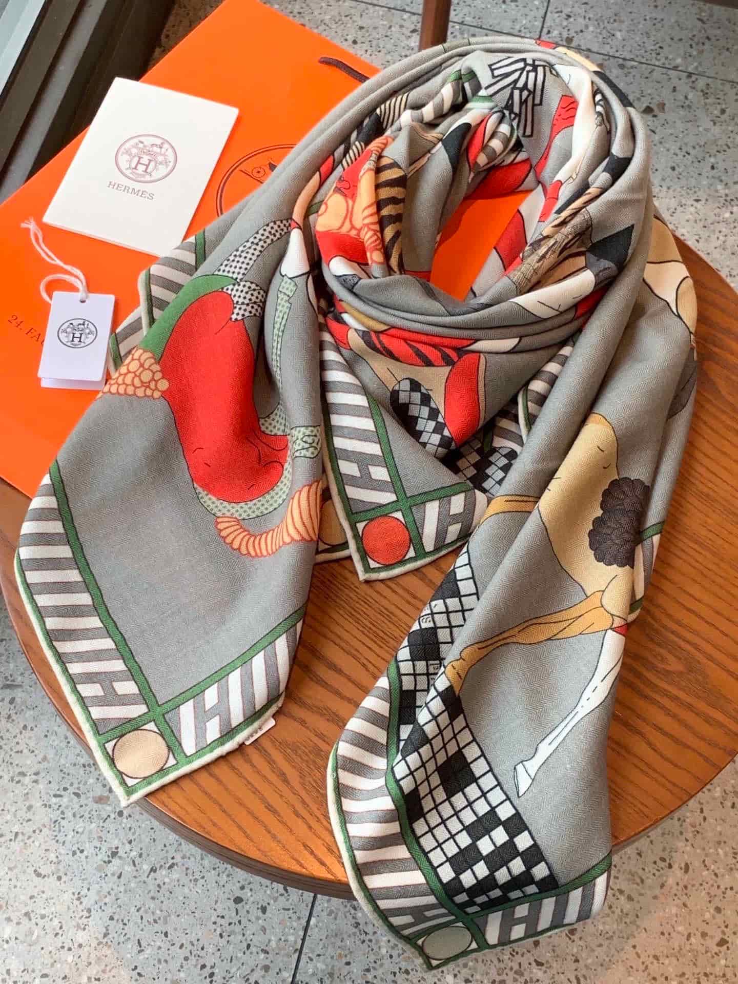 Hermes cashmere and silk shawl