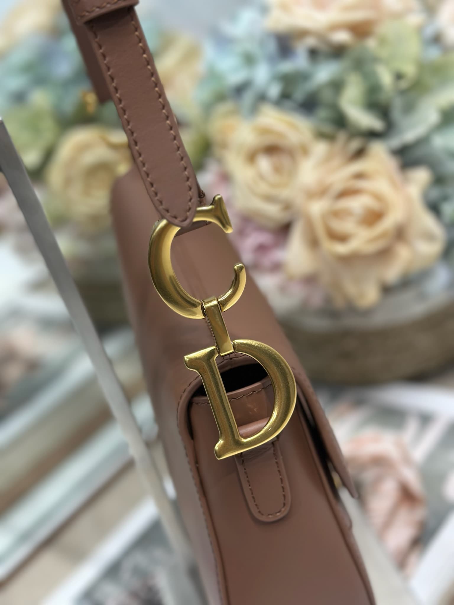 Mini SADDLE BAG Calfskin Brown High