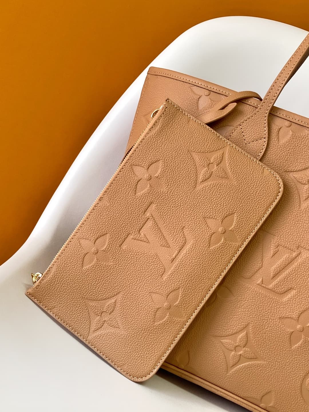 Louis Vuitton Neverfull MM Sand Grained cowhide leather M14319 High