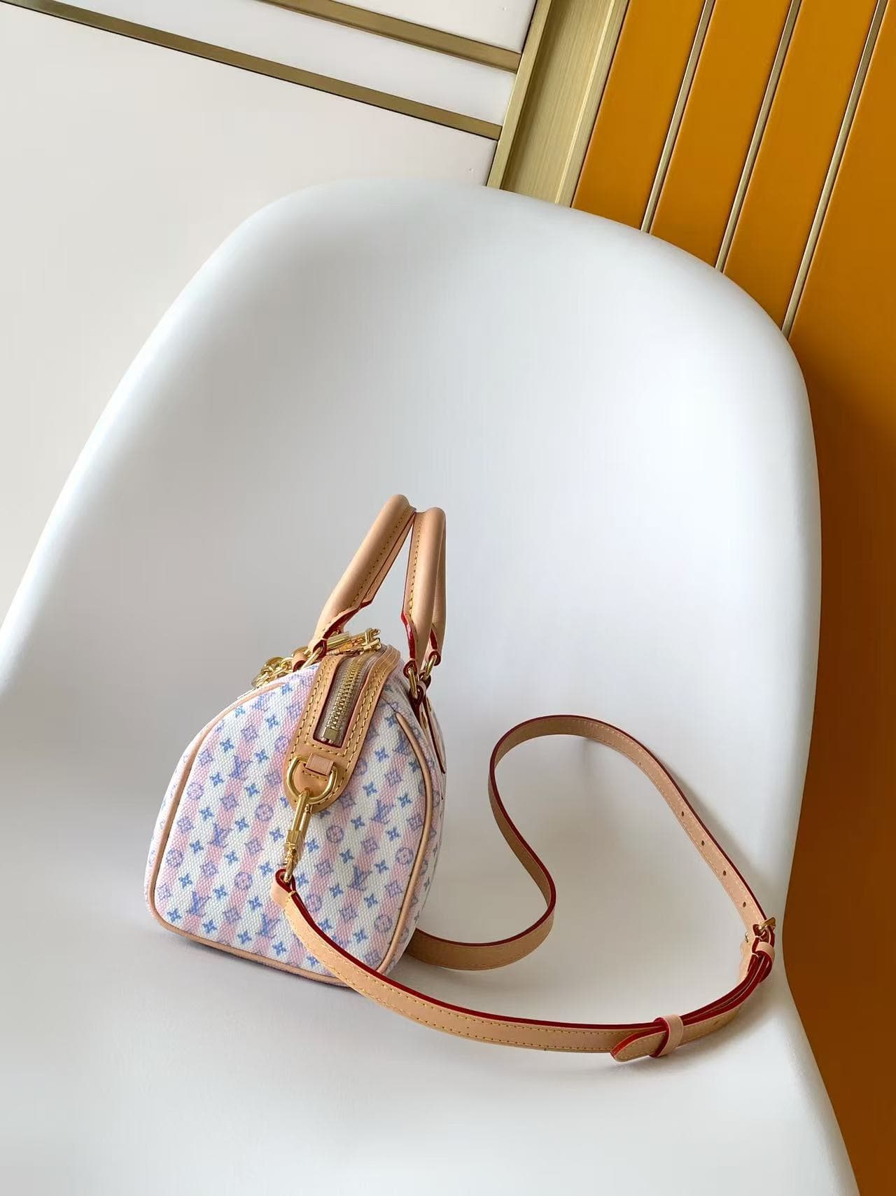 Louis Vuitton Speedy Bandoulière 20 Blue Monogram Canvas M28688 High