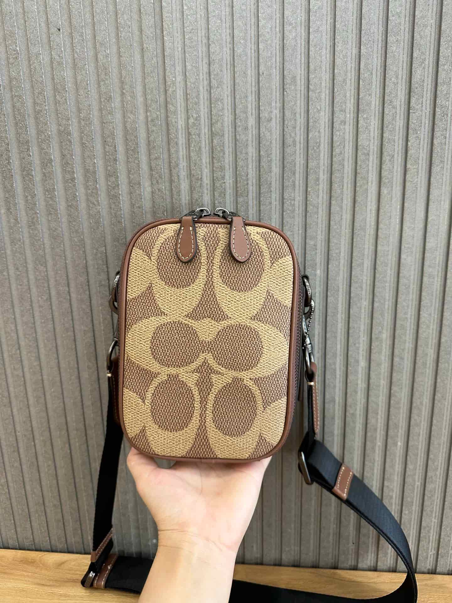 Coach Stanton Crossbody Bag in Beige Signature Canvas High