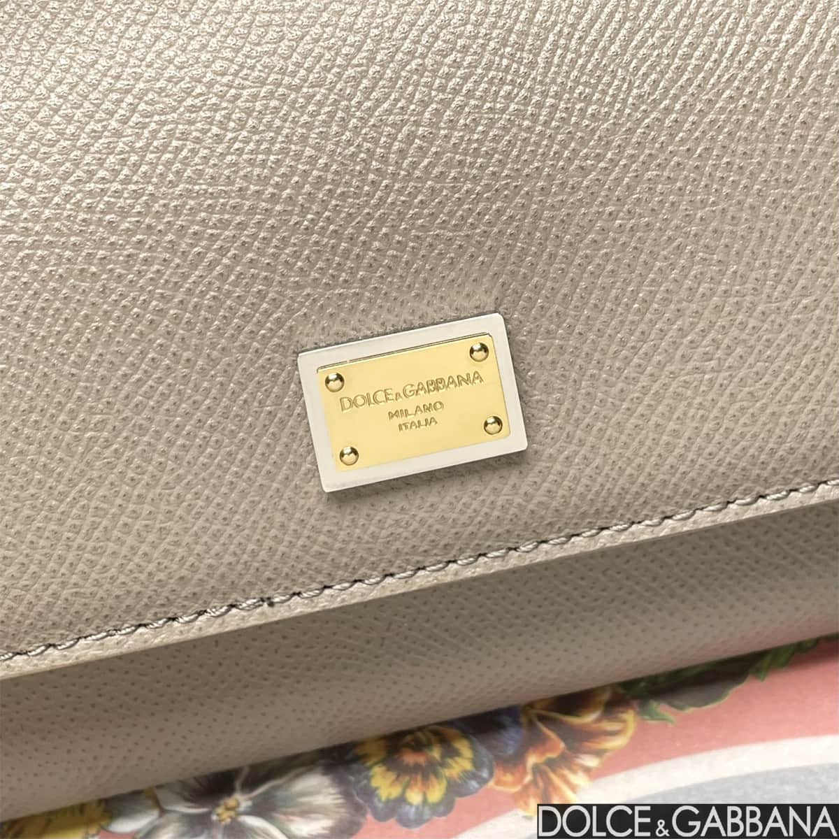 Dolce & Gabbana Miss Sicily top handle bag calfskin leather Grey High
