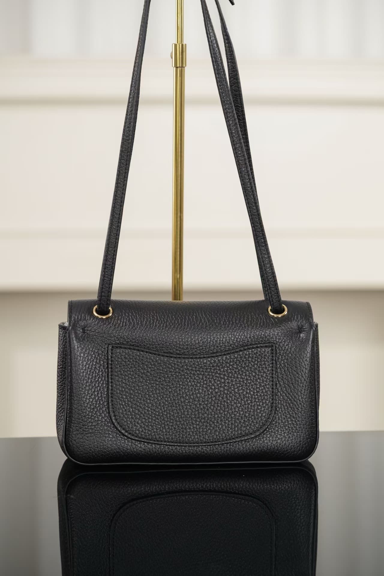 CHANEL Mini flap bag Grained calfskin&gold-tone metal Black AS6573 A