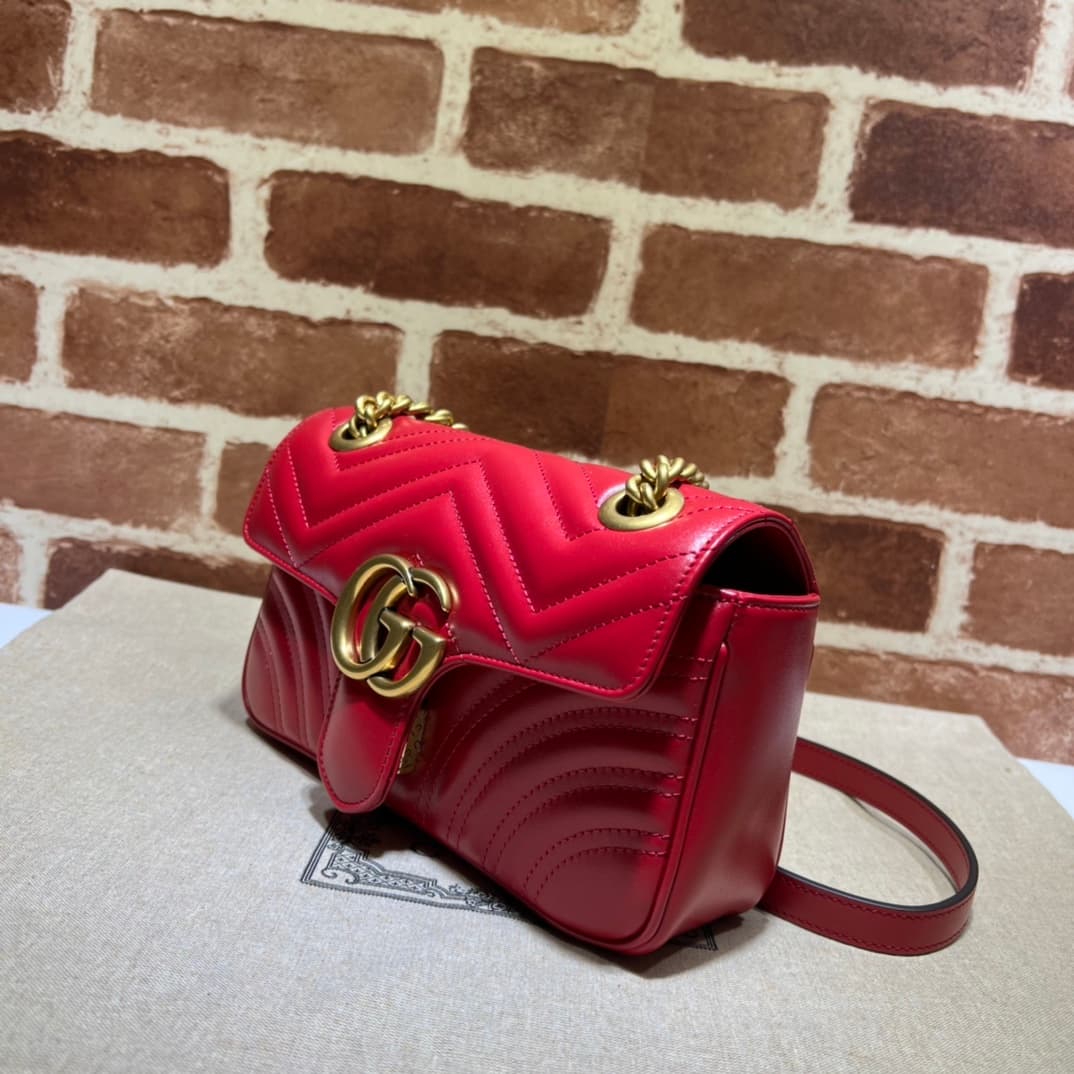 GG Marmont mini matelassé shoulder bag red 446744 High