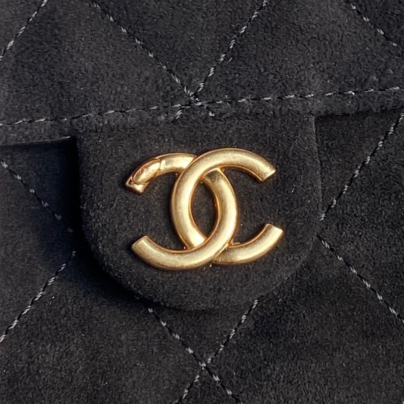 Chanel 25 Small Hobo handbag AS5293 Suede & gold-tone metal Black A