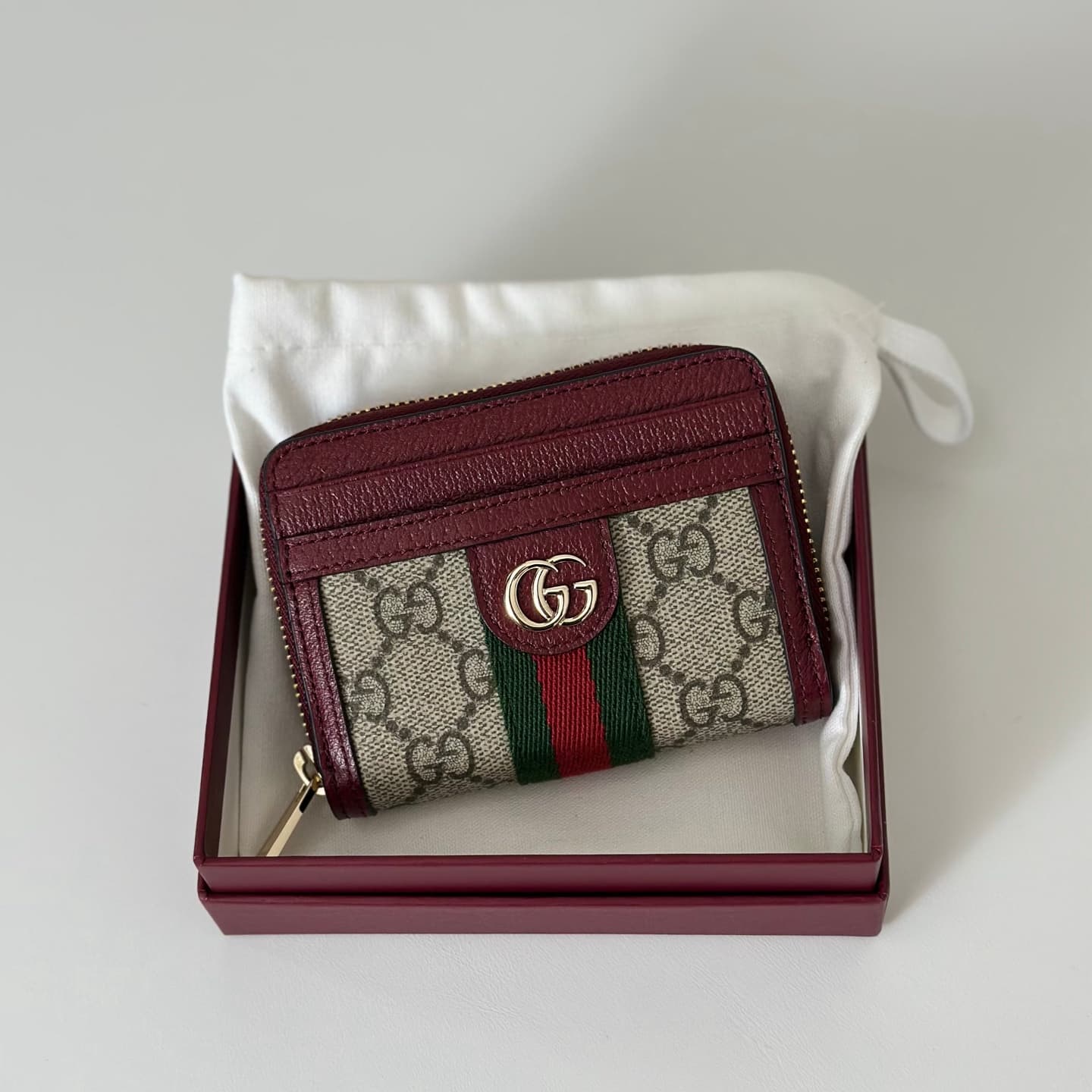 Gucci Ophidia coin zip wallet  Burgundy 838489 High