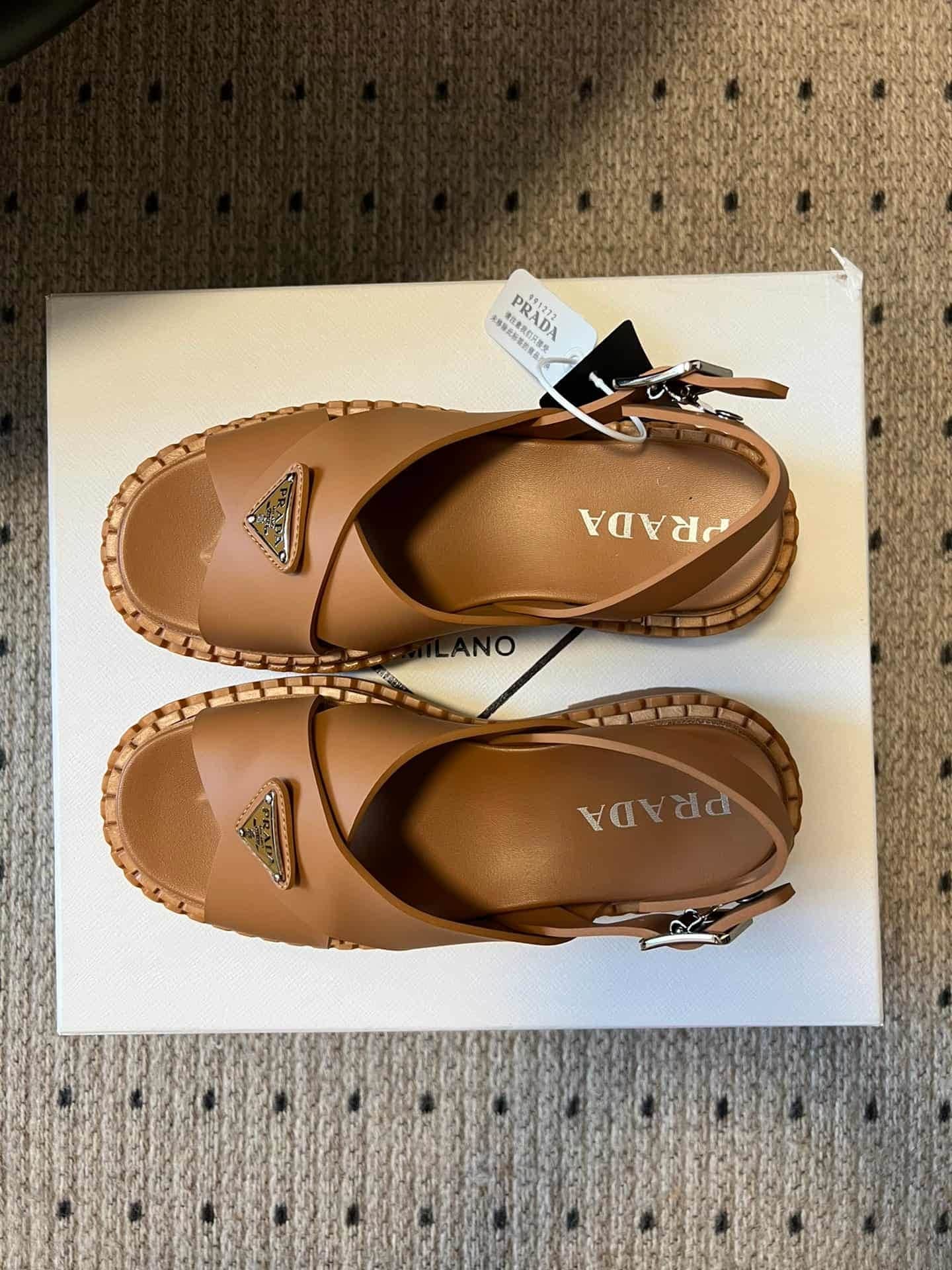 Prada Barley Rubber Sandal Shoes Women