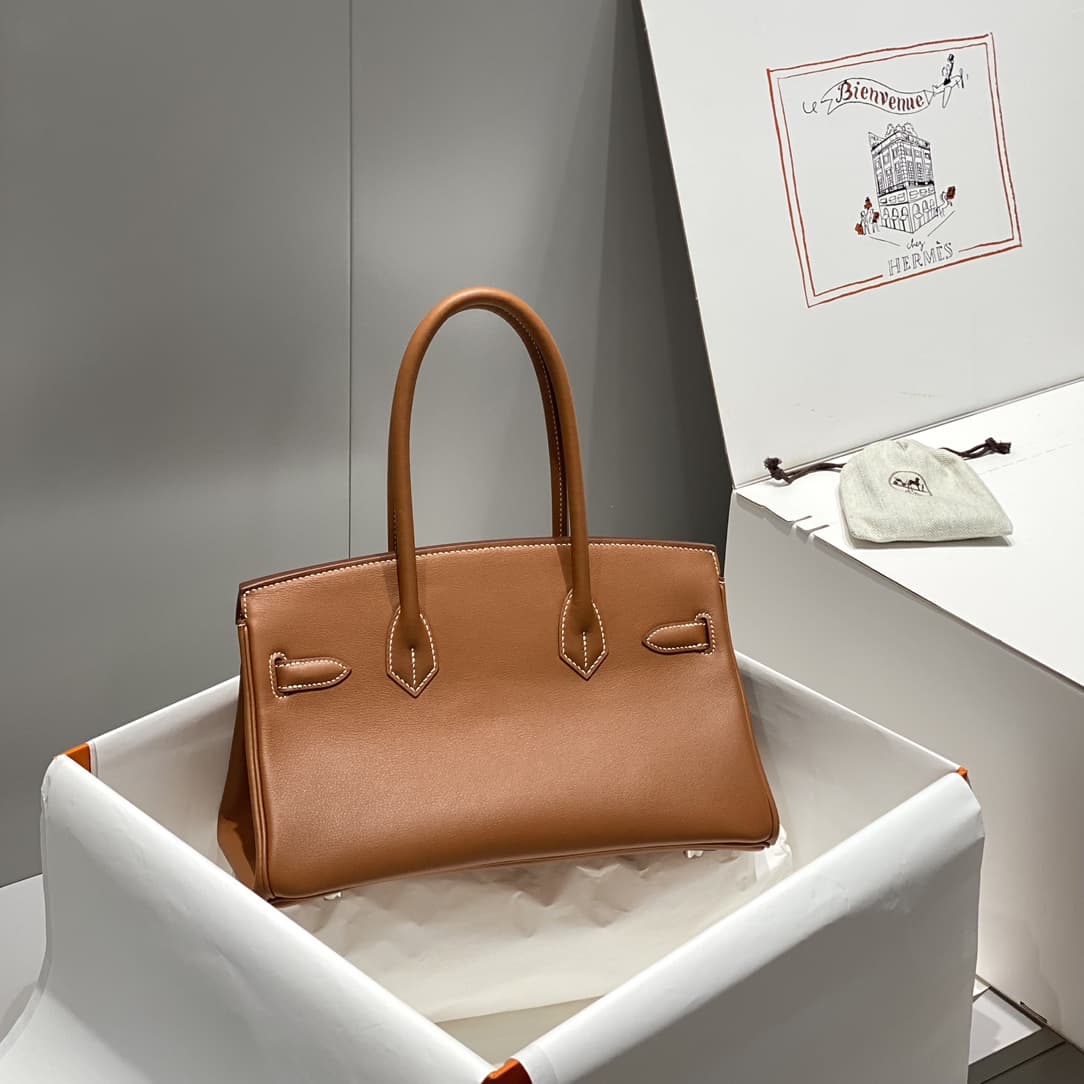 Hermes Shoulder Birkin 29 Swift leather Gold & Silver Metal WAX High
