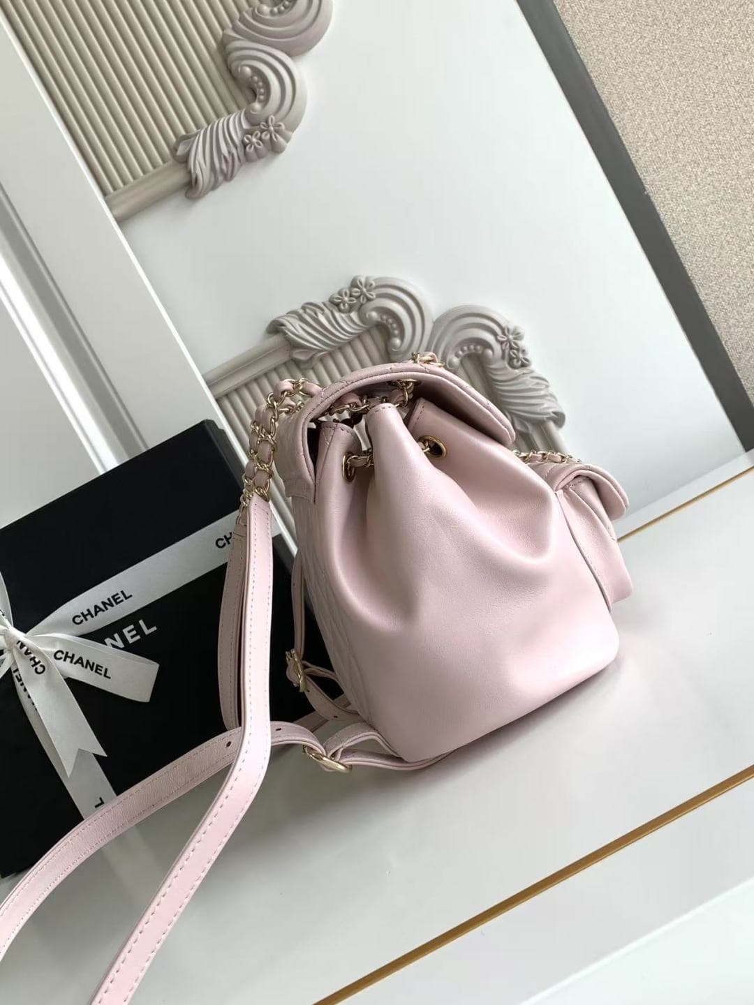 Chanel Small Quilted Duma Backpack Lambskin AS2908 Pink A
