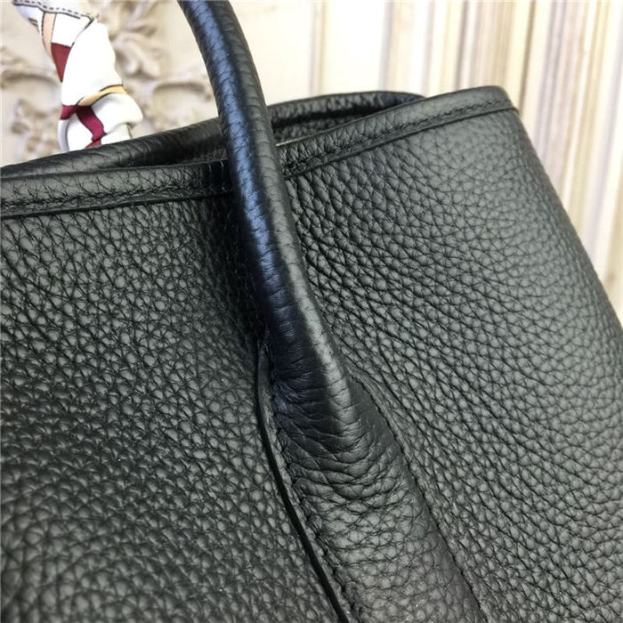 Hermes Garden Party 30/36 Bag Calfskin In Black High