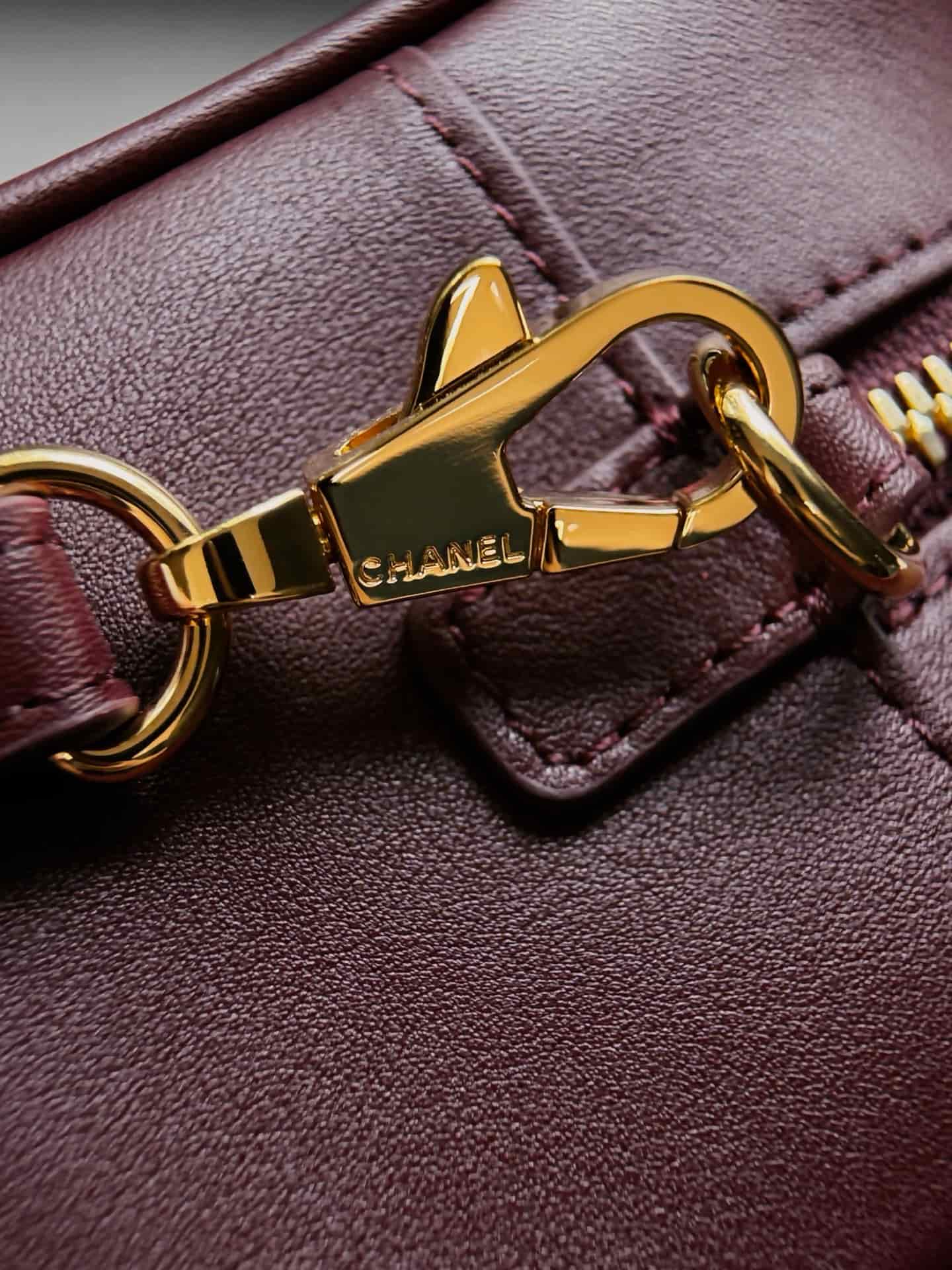 Chanel Mini Bowling Bag Calfskin & Gold-Tone Metal Burgundy AP5528 A