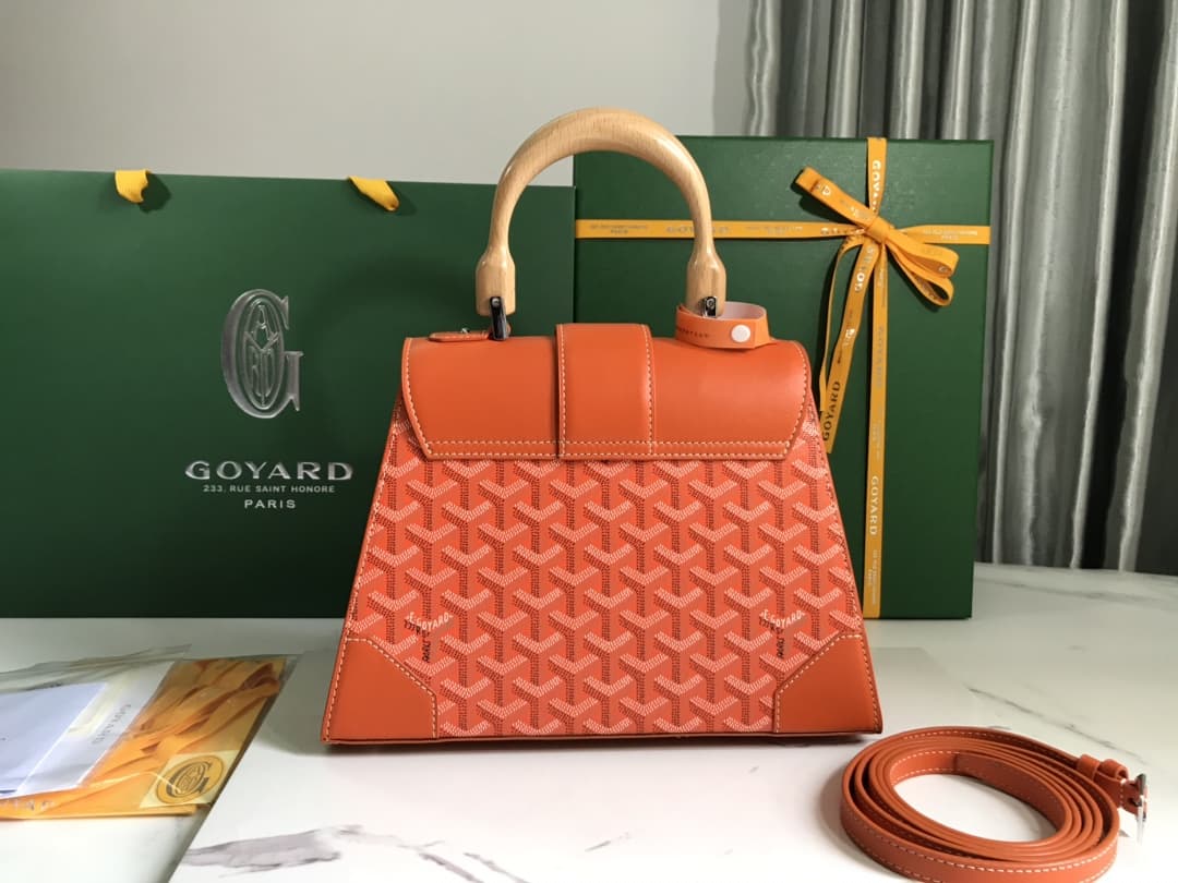 Saïgon PM Bag Goyardine Canvas & Clamecy Cowhide Orange High