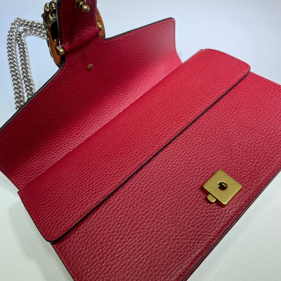 DIONYSUS GG SMALL SHOULDER BAG 400249 Leather Red High