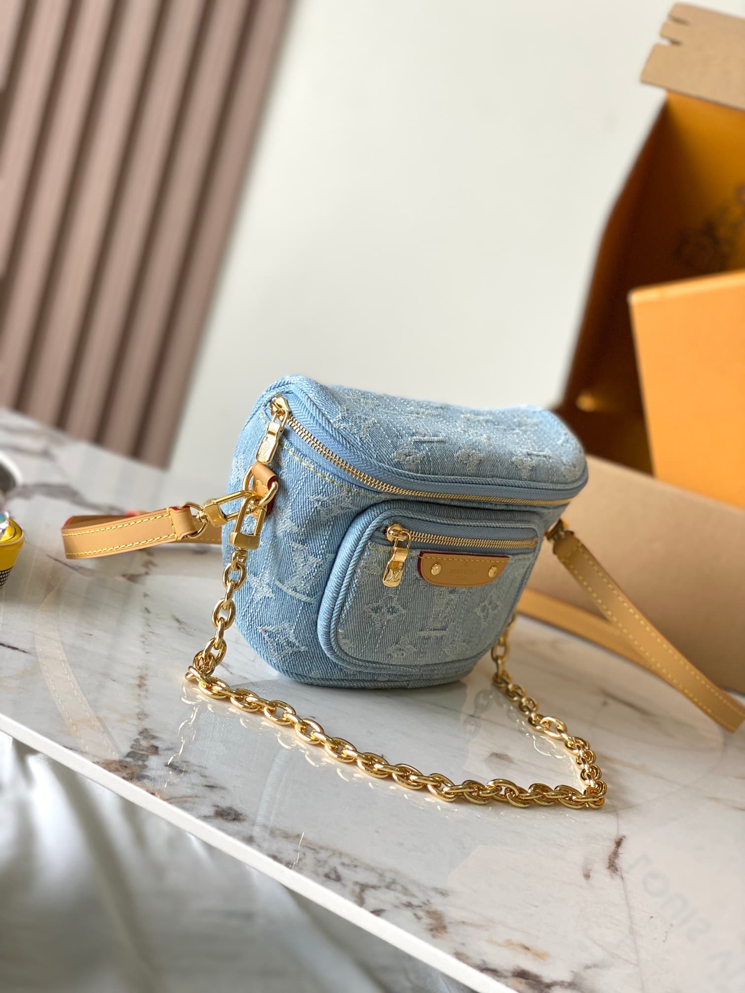 Louis Vuitton Mini Bumbag Sky Blue Monogram Denim M83353 TOP