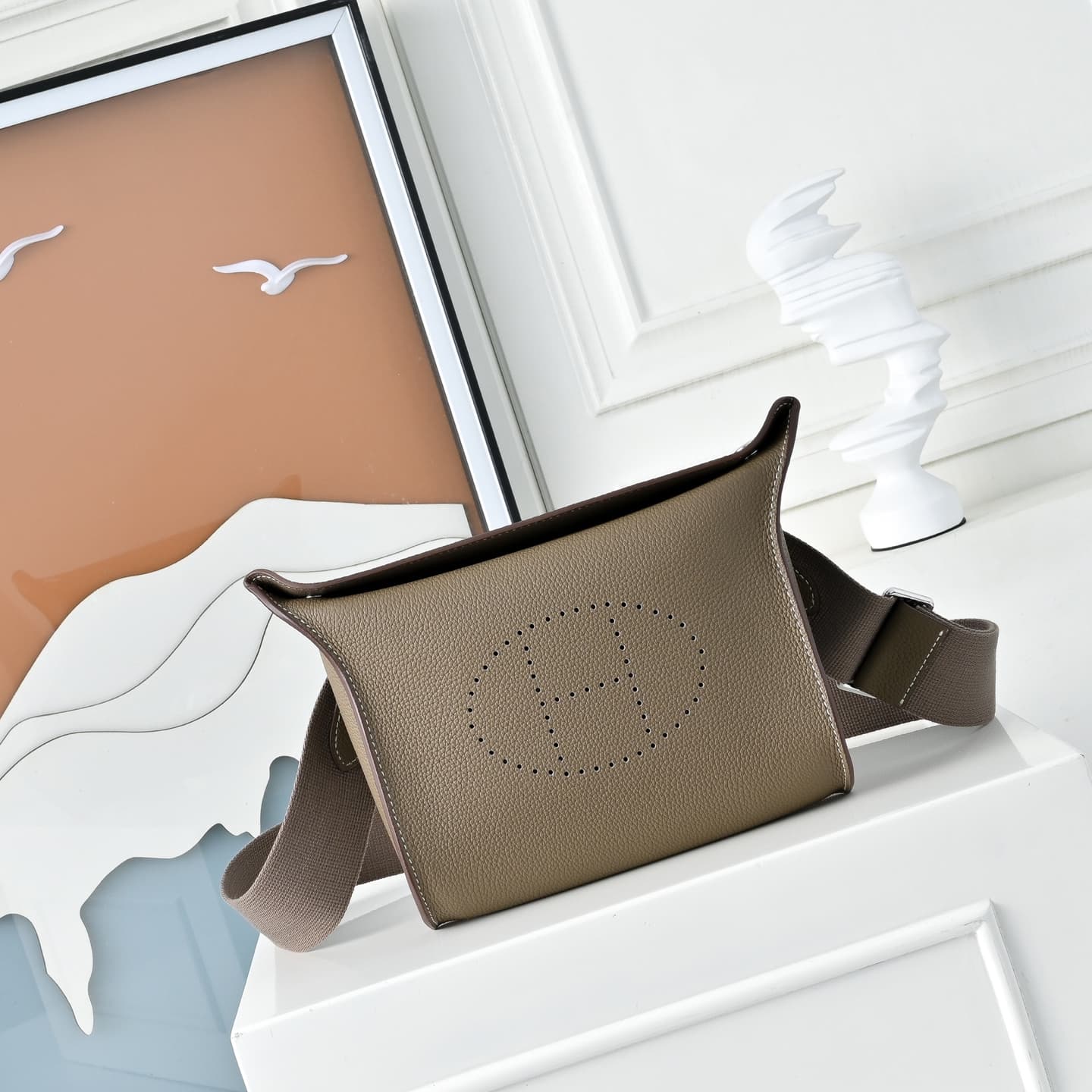 Hermès Videpoches Bag Togo Leather In Tourterelle WAX High