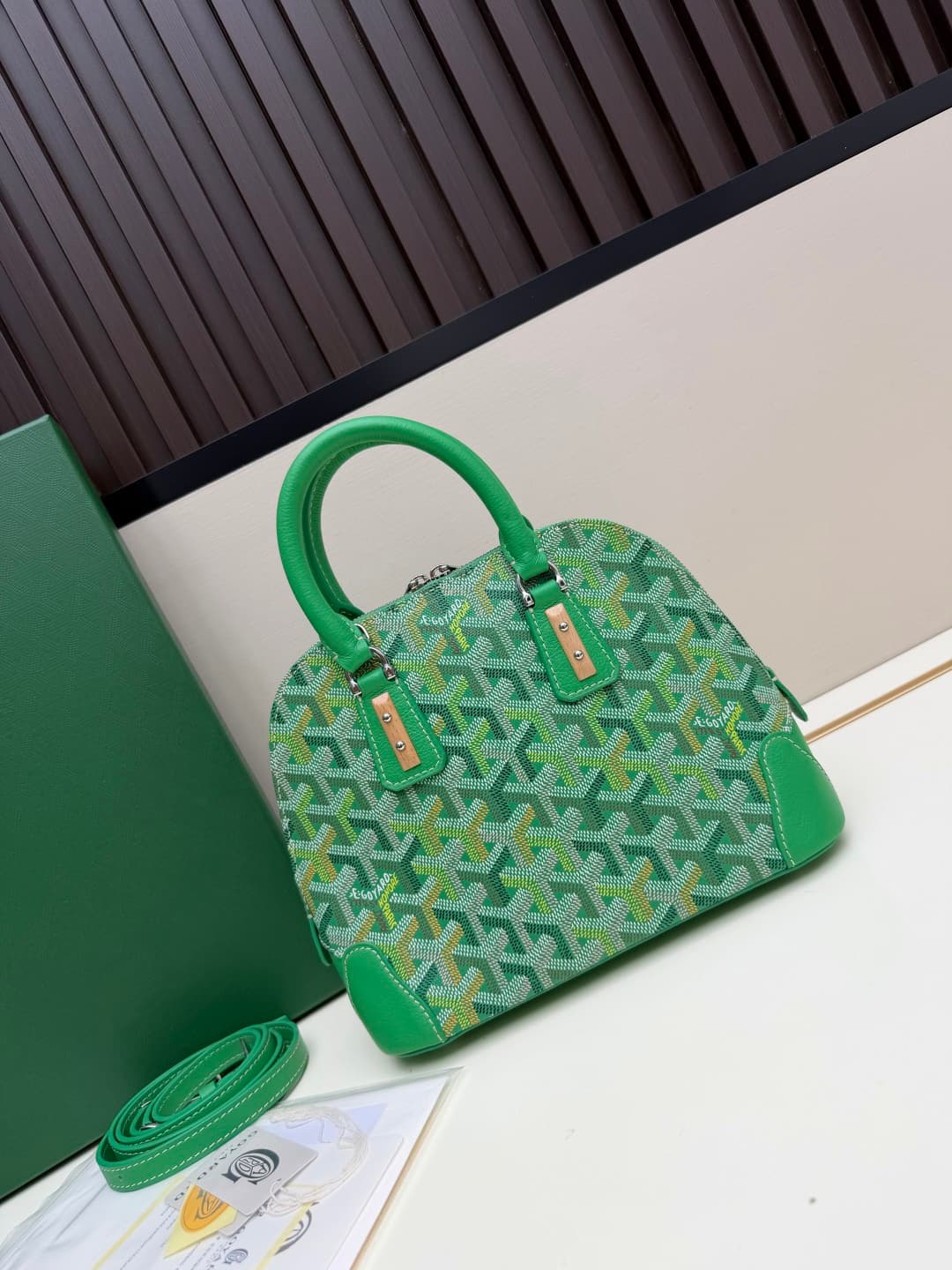 Goyard Vendôme mini bag in Goyardine coated canvas Green High