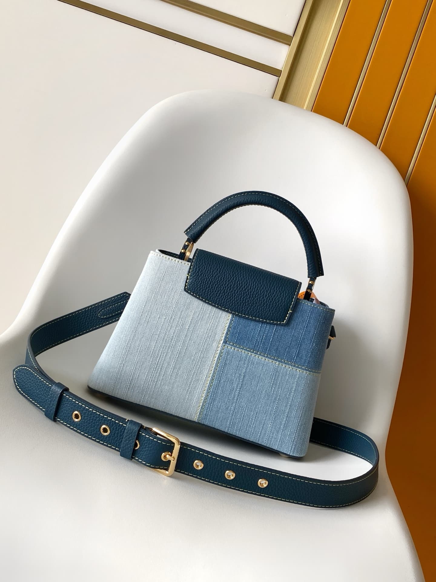 Louis Vuitton Capucines BB Blue Denim GOTS certified cotton M27302 TOP
