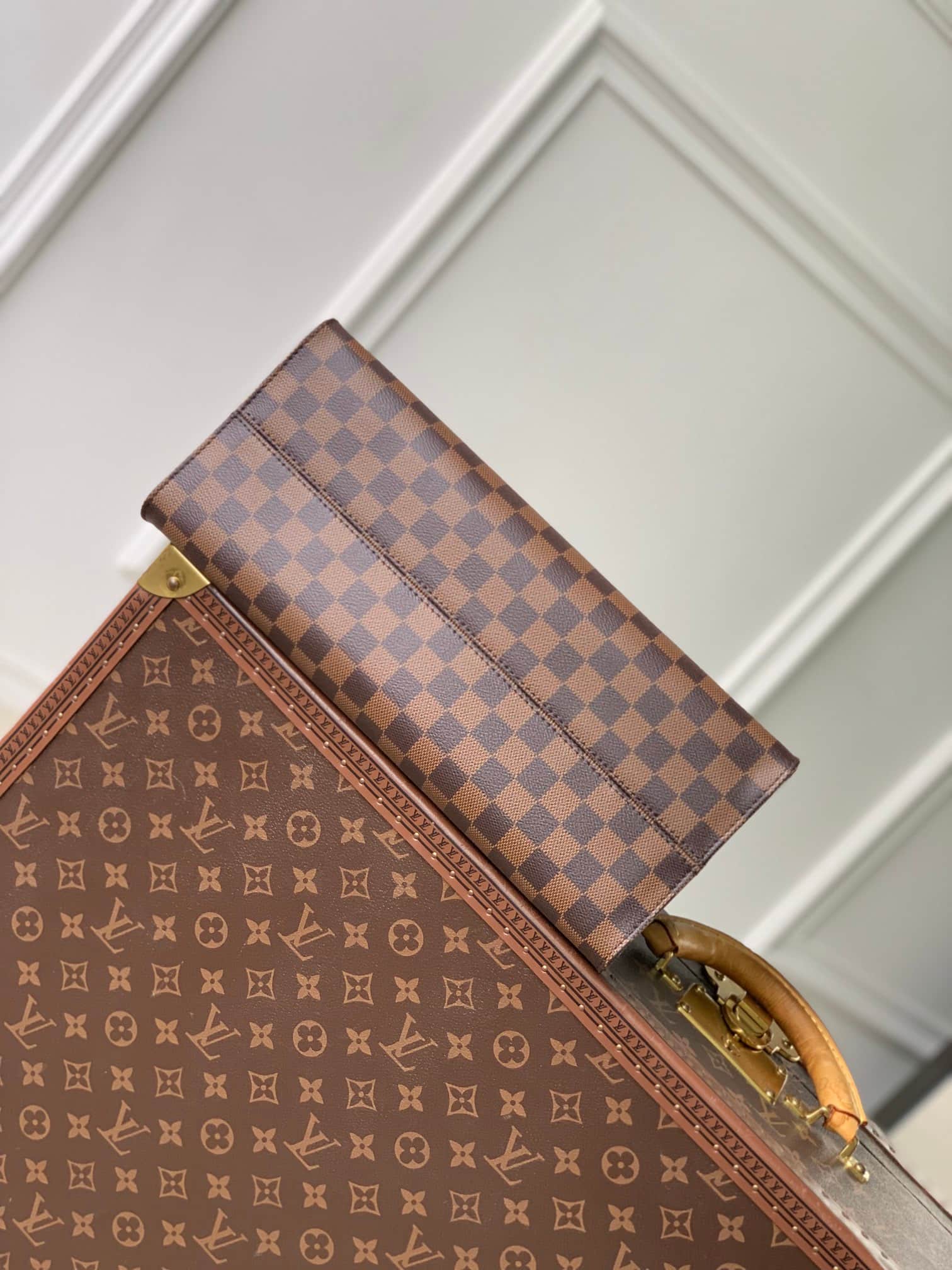 Louis Vuitton Damier Ebene OnTheGo MM Tote Bag N00065 High