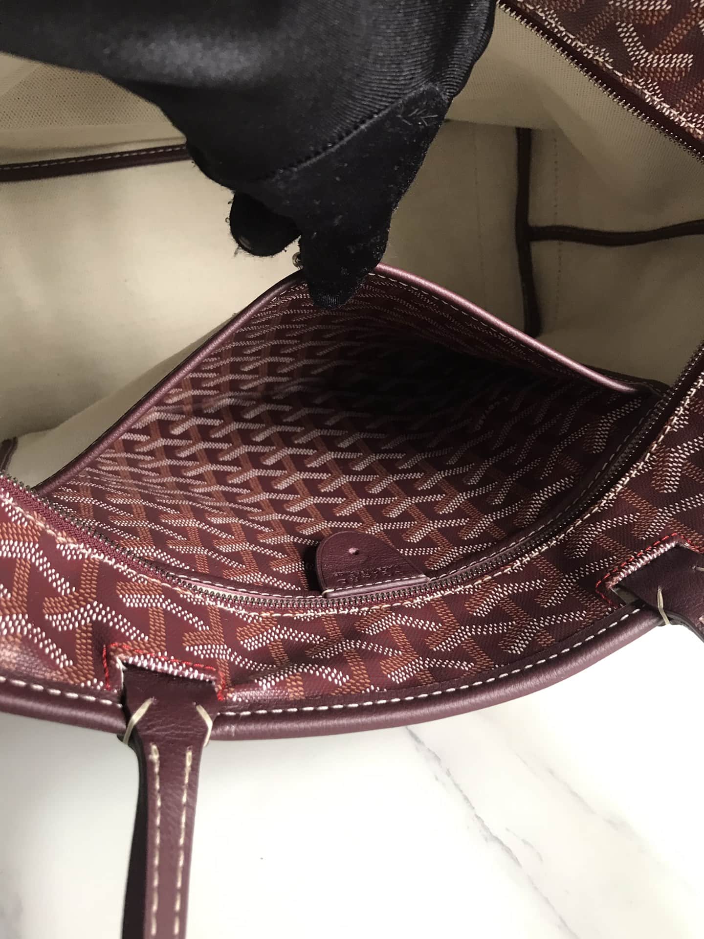 ARTOIS PM BAG Goyardine Canvas & Chevroches Calfskin Burgundy High