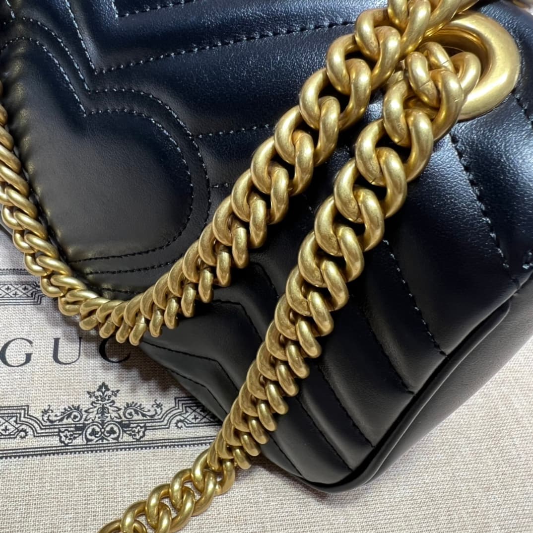 GG Marmont mini matelassé shoulder bag black 446744 High