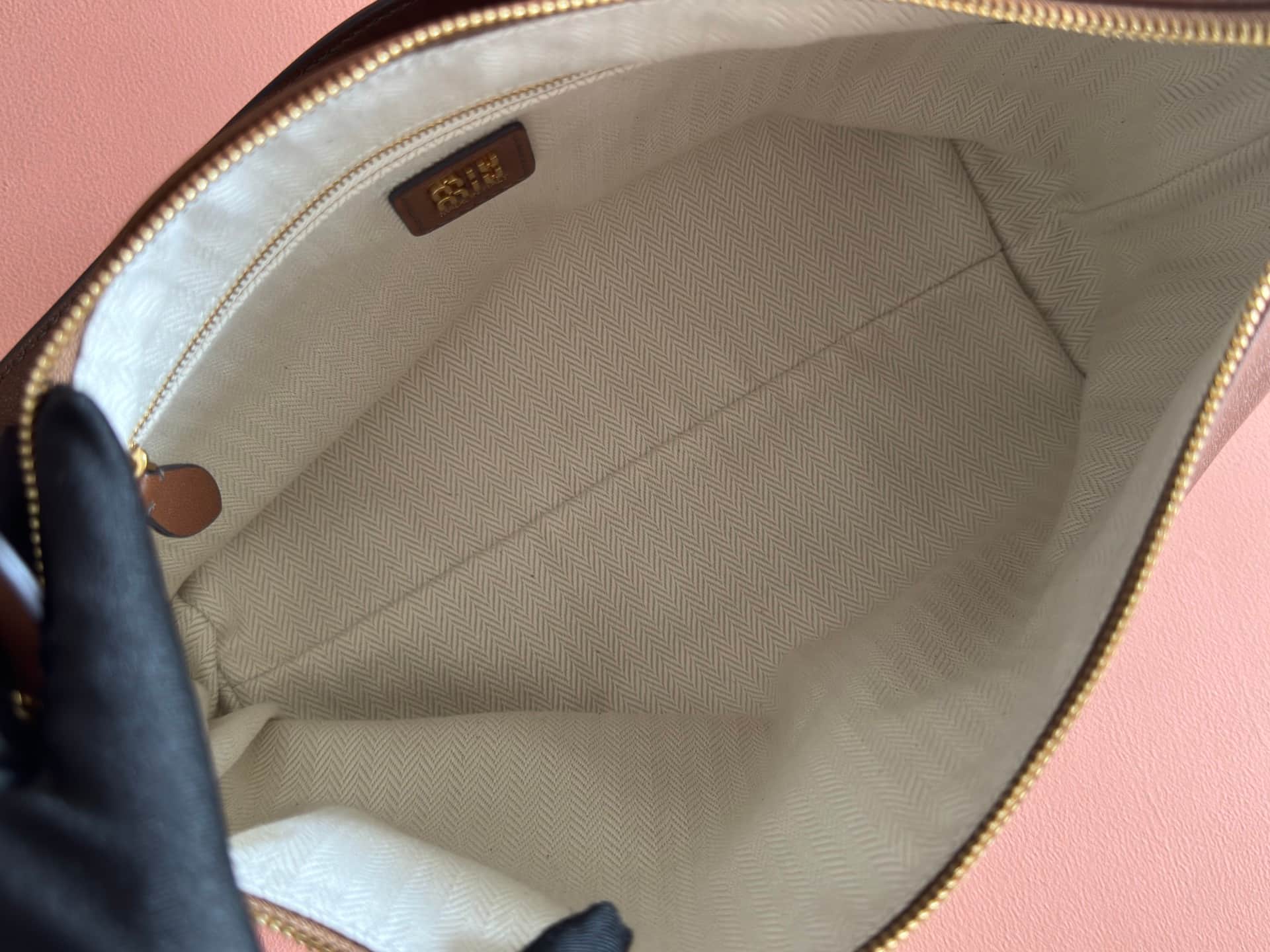 Miu Miu Spirit nappa leather bag Brown 5BC217 High