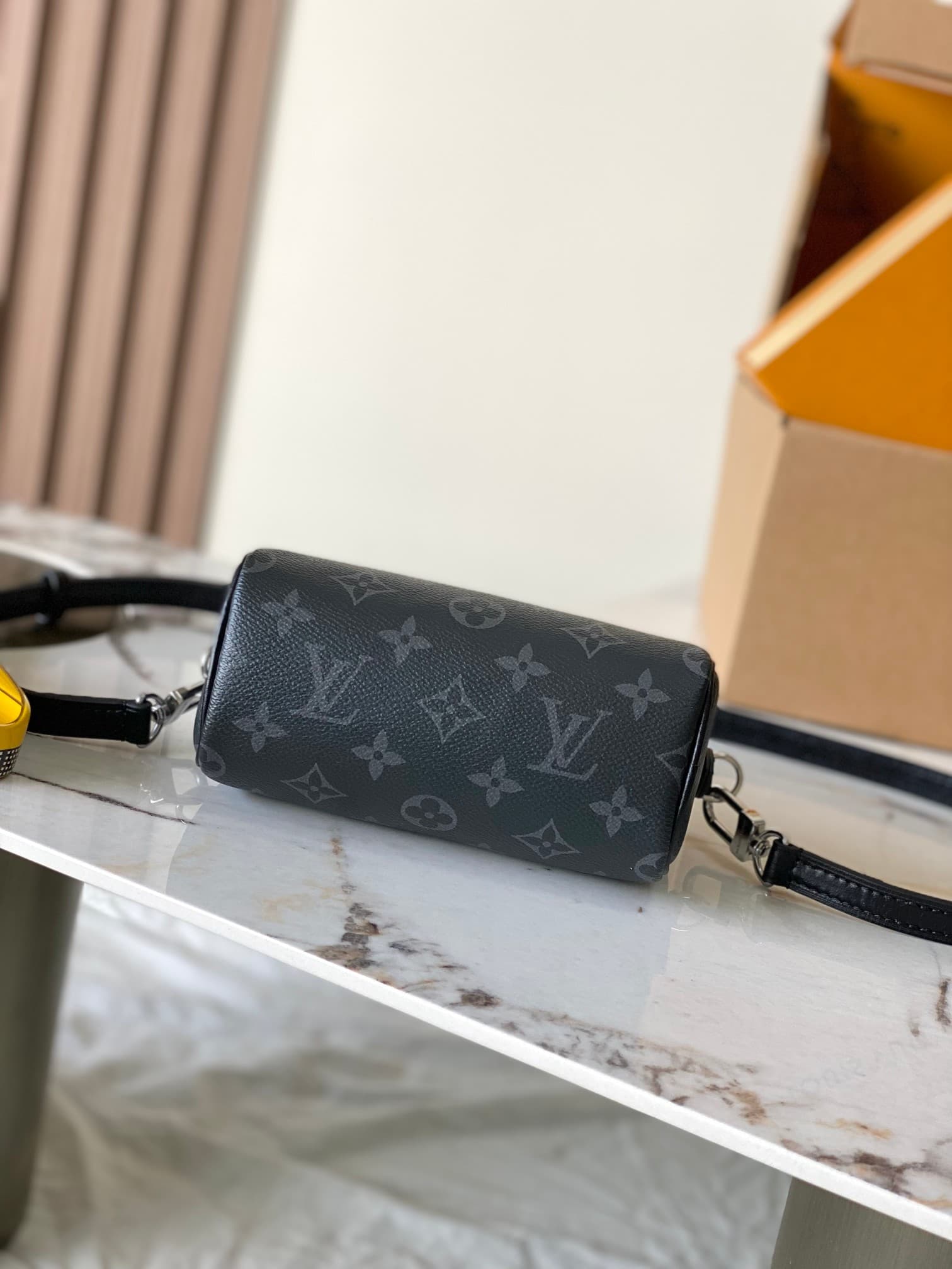 Louis Vuitton Nano Speedy Monogram Eclipse M26573 Black TOP