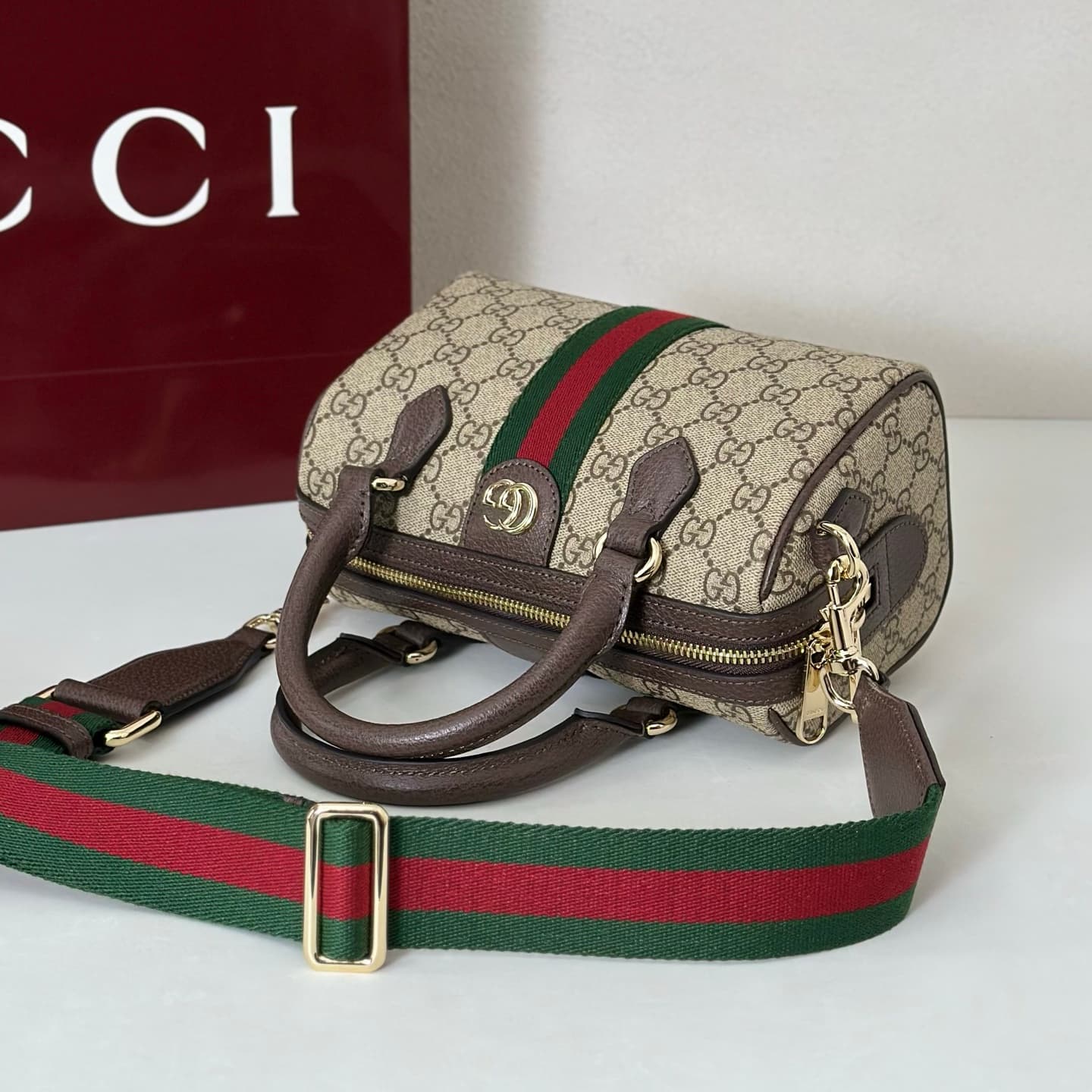 Gucci Ophidia small boston bag 841294 Beige High