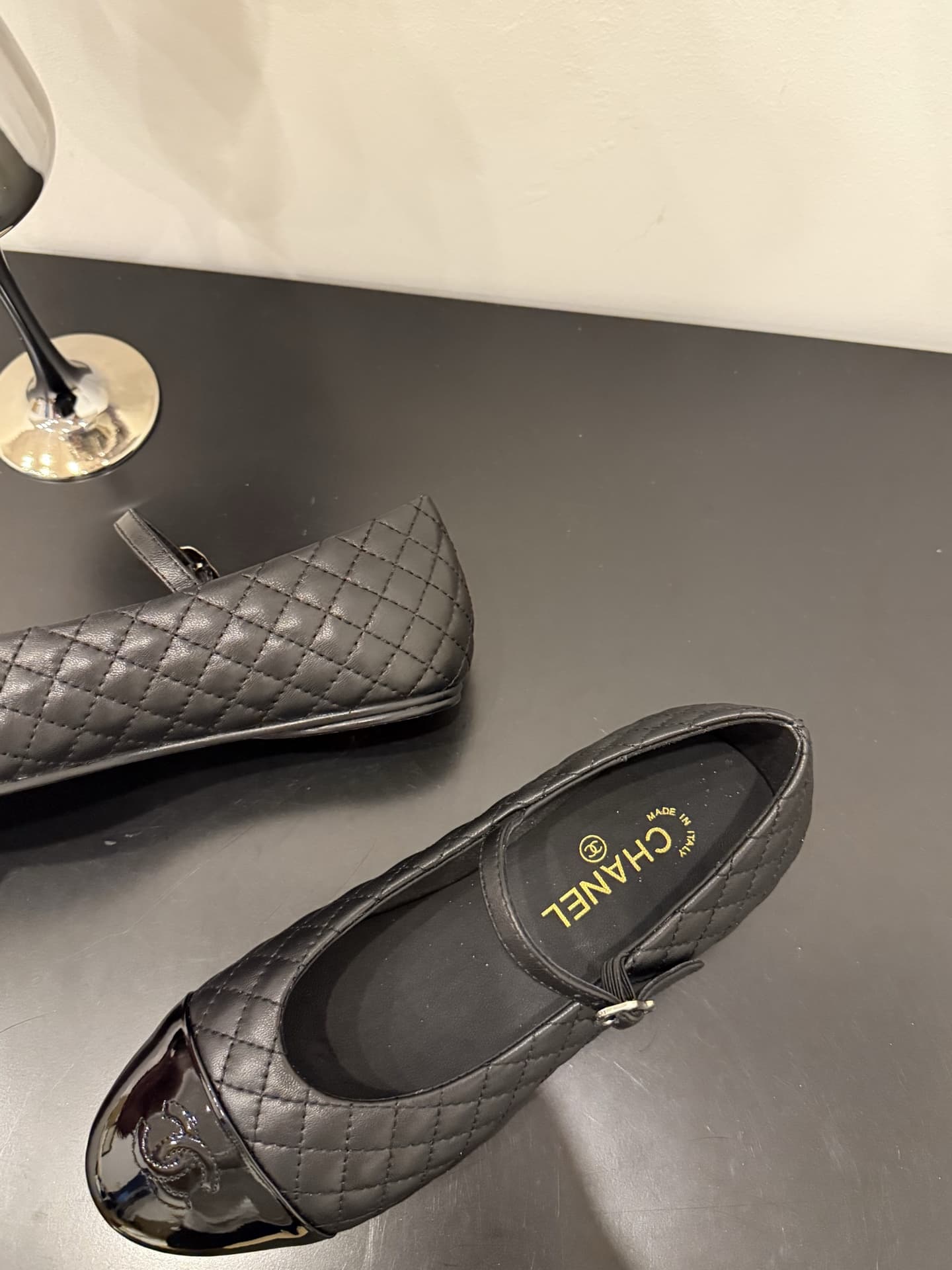 Chanel Lambskin Quilted Mary Jane Flats shoes Women