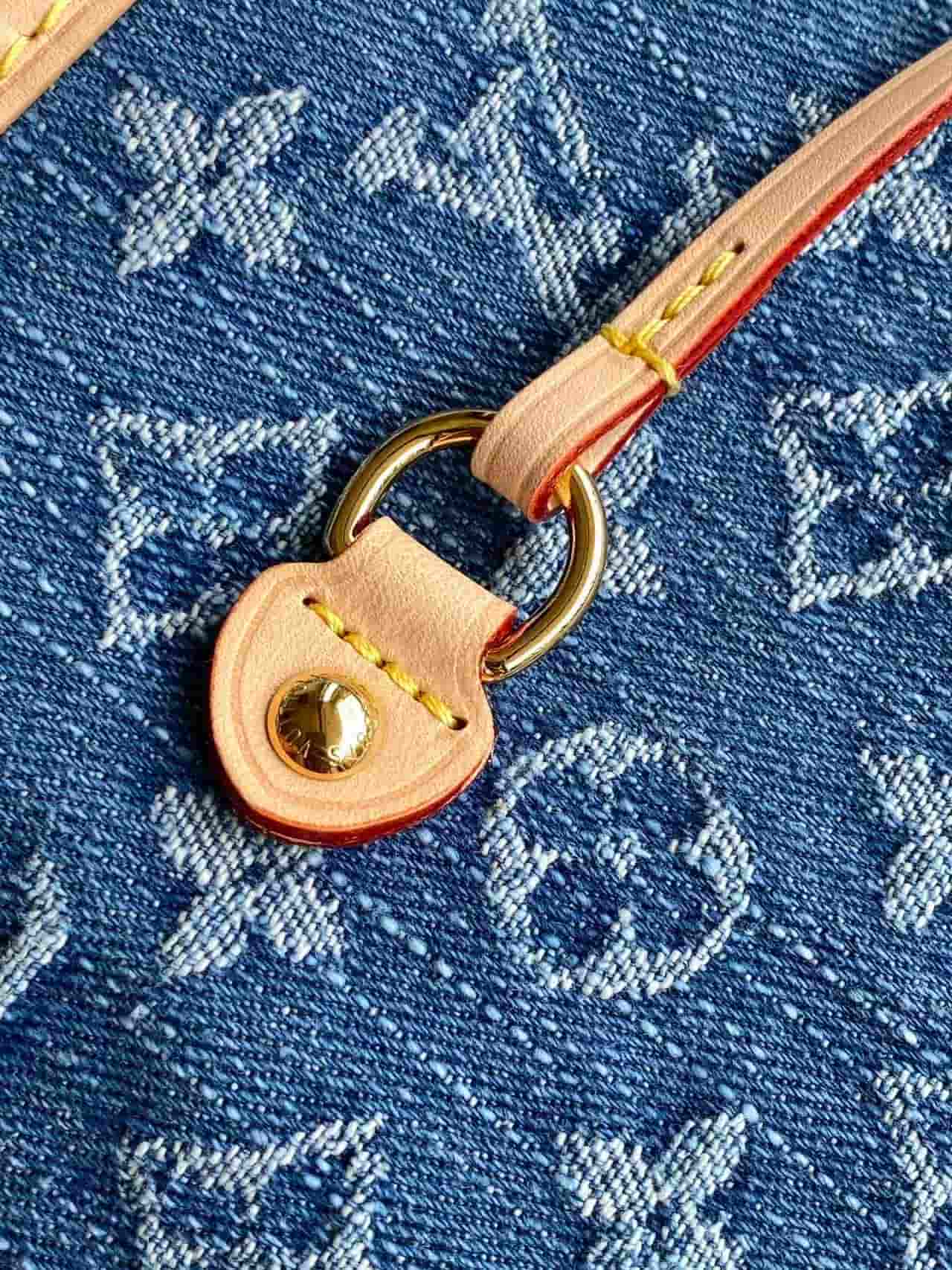 Louis Vuitton Neverwoof MM Blue Monogram Denim M28052 High
