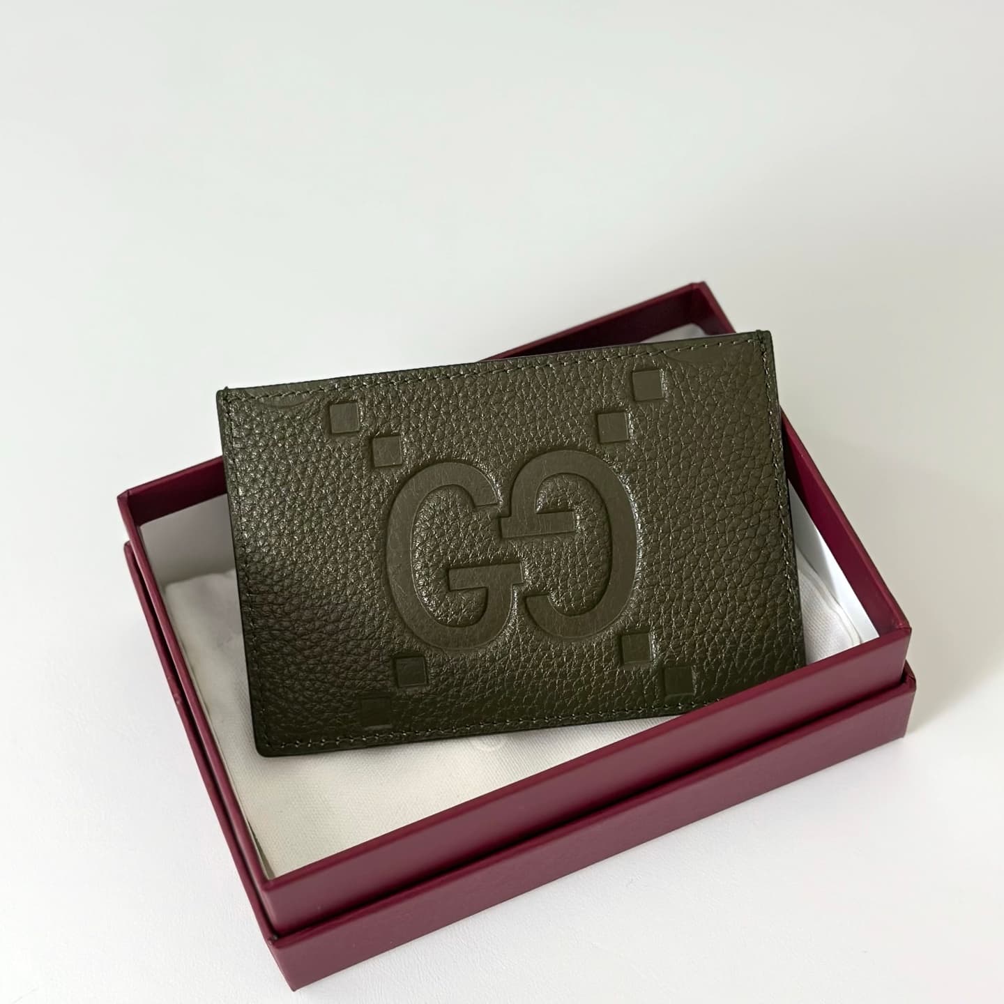 Gucci GG Jumbo card case Deep Green 812681 High