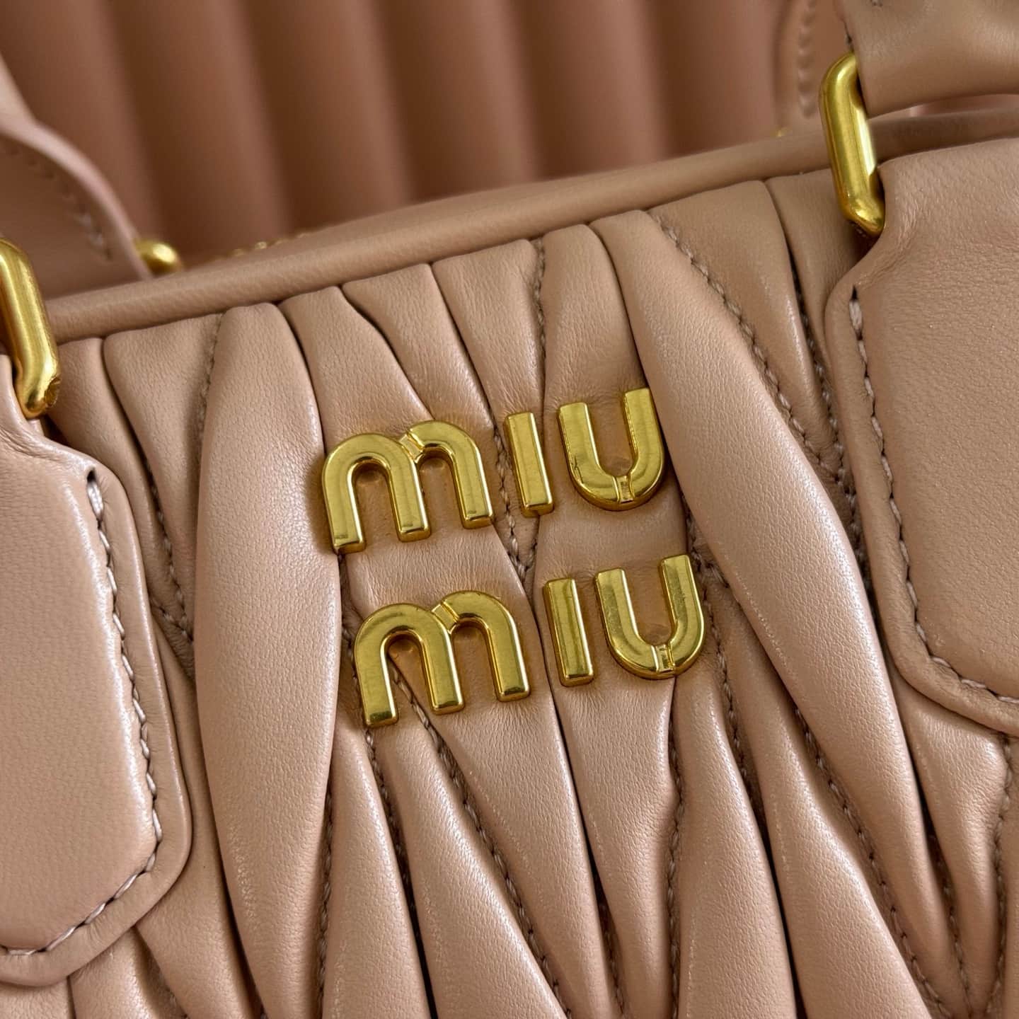 Miu Miu Arcadie Matelassé nappa leather bag power pink 5BB191 TOP