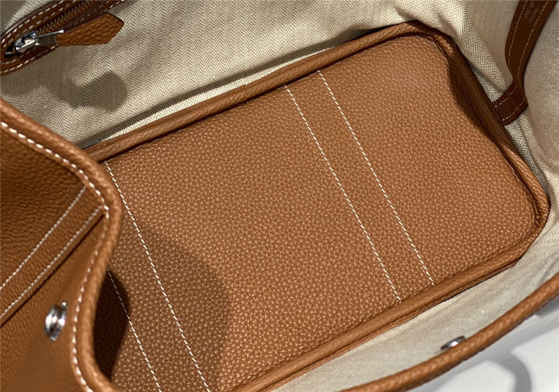 Hermes Garden Party 30/36 Bag Calfskin In Gold High