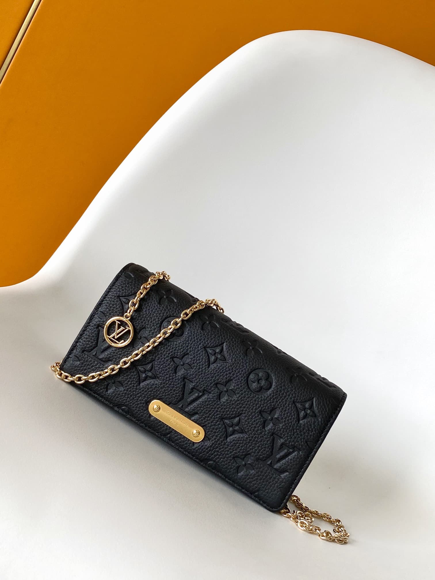Louis Vuitton Wallet On Chain Lily Black Monogram Empreinte Leather M46919 High