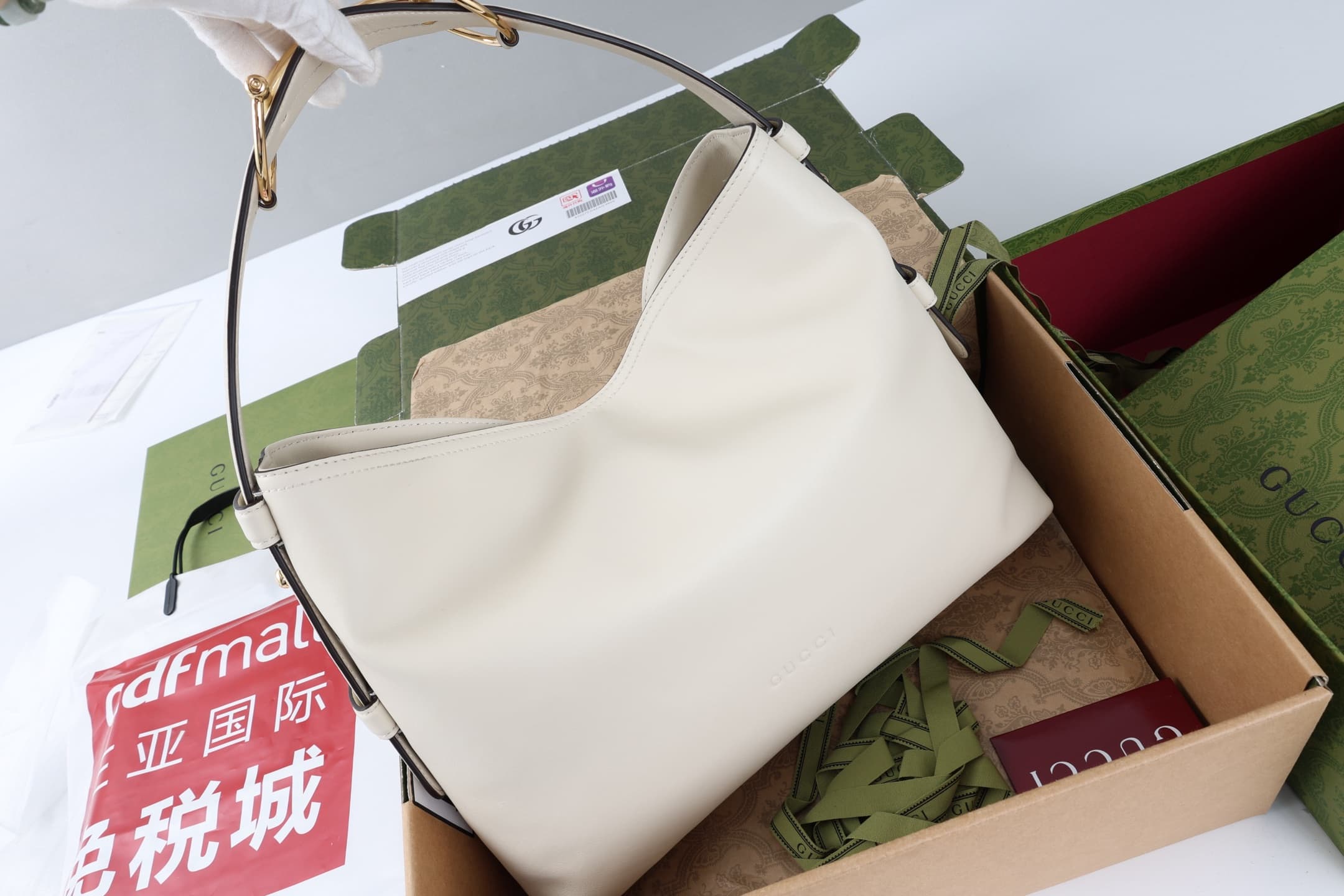 Gucci Beatrix medium tote bag White soft smooth leather ‎850926 High