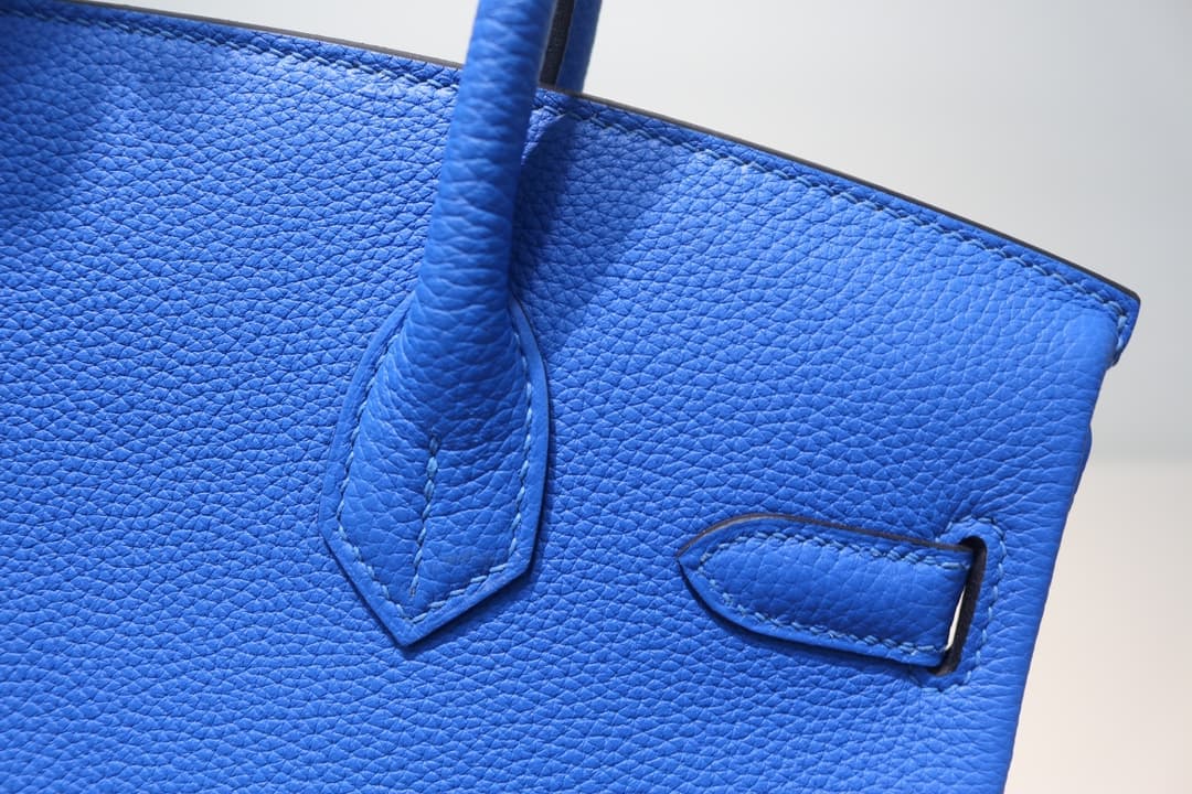 Hermes Birkin 25/30/35cm Bag Togo Leather In Blue Hydra WAX High