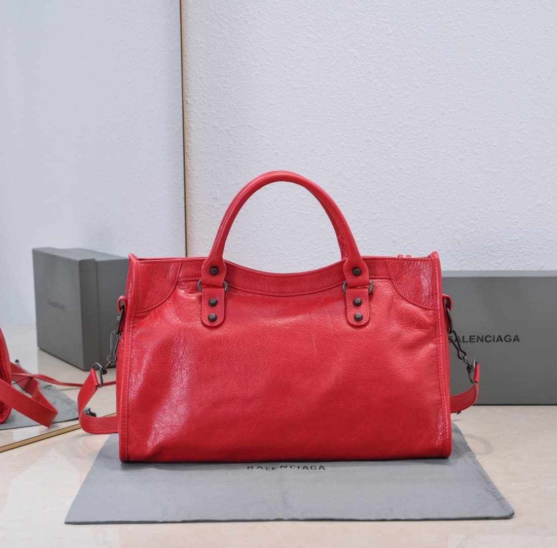 WOMEN'S LE CITY Medium Bag Black Metal Red High