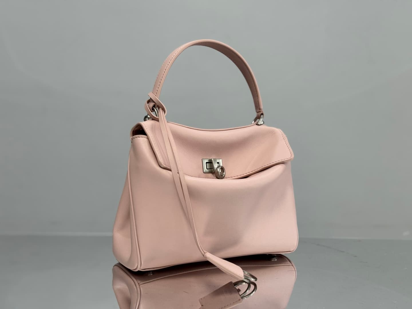 Balenciaga Rodeo Mini Bag in Pink Leather With Silver-Tone Metal TOP