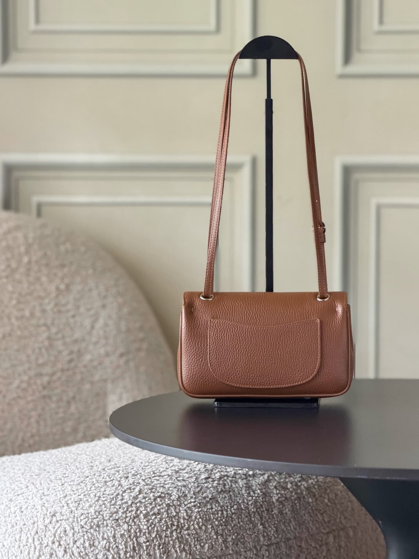 CHANEL Mini flap bag Grained Calfskin&Silver-tone metal Caramel AS6573 A
