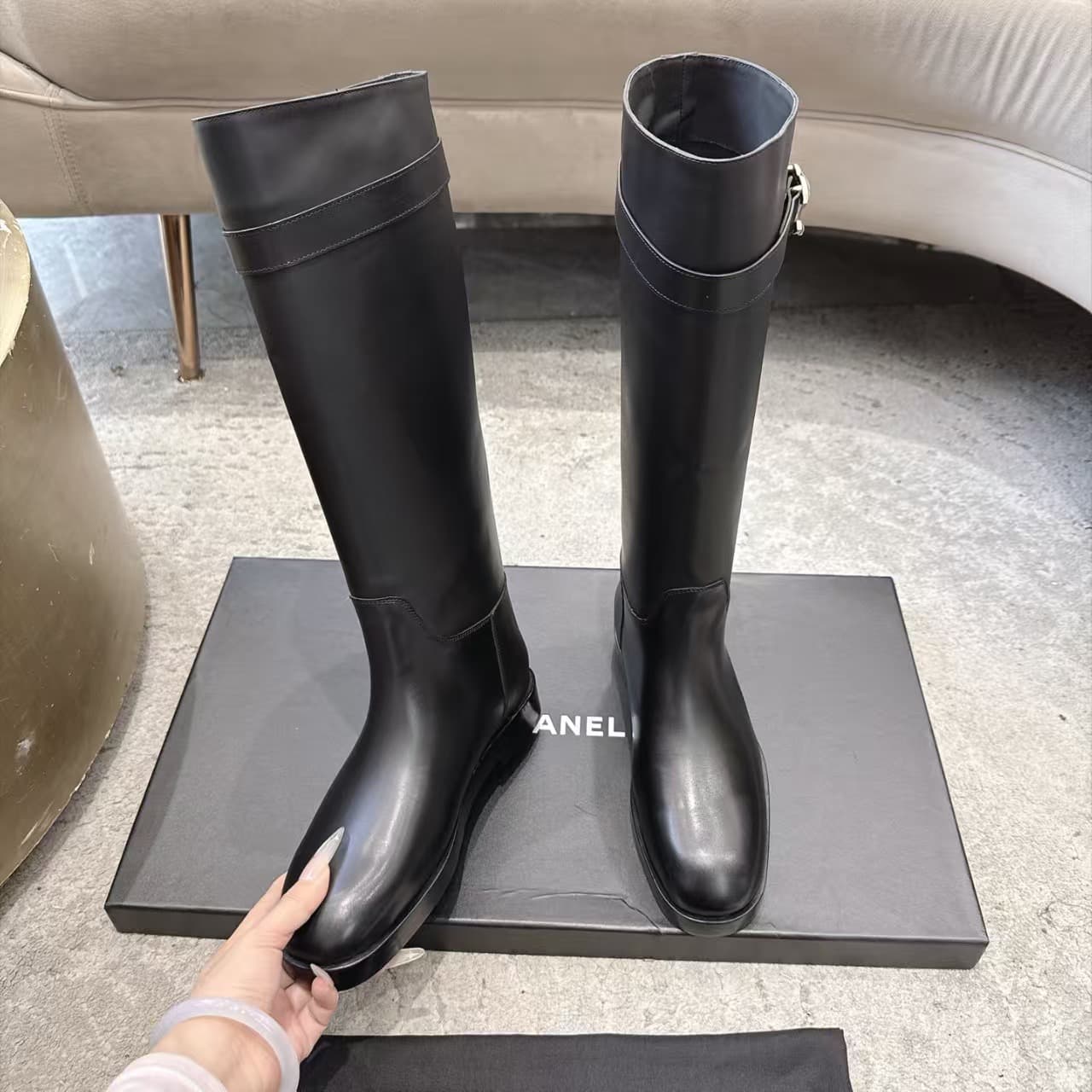 Chanel Black Calfskin Boots