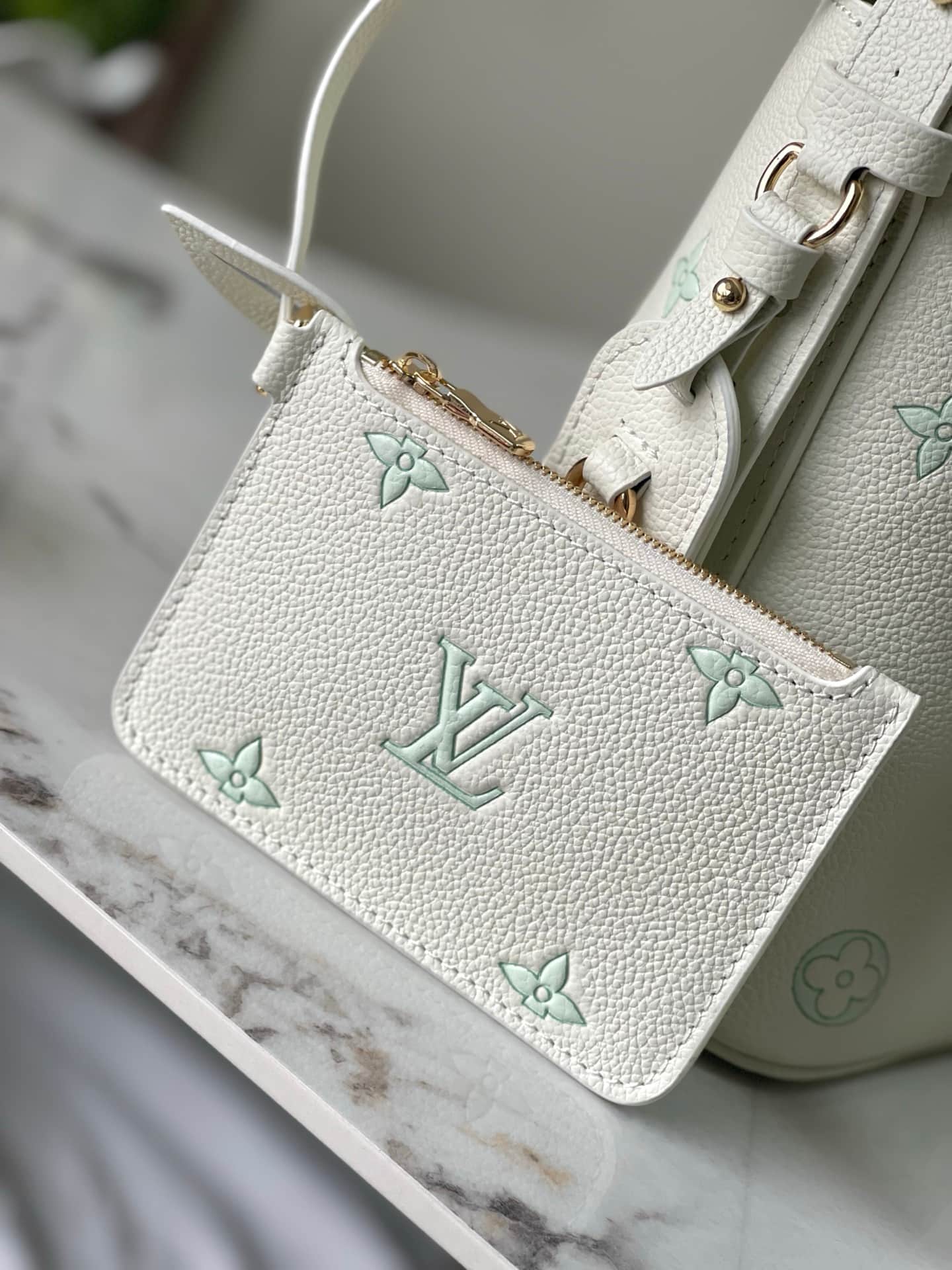 Louis Vuitton All In BB Milky White/Green Cowhide leather M27570 High