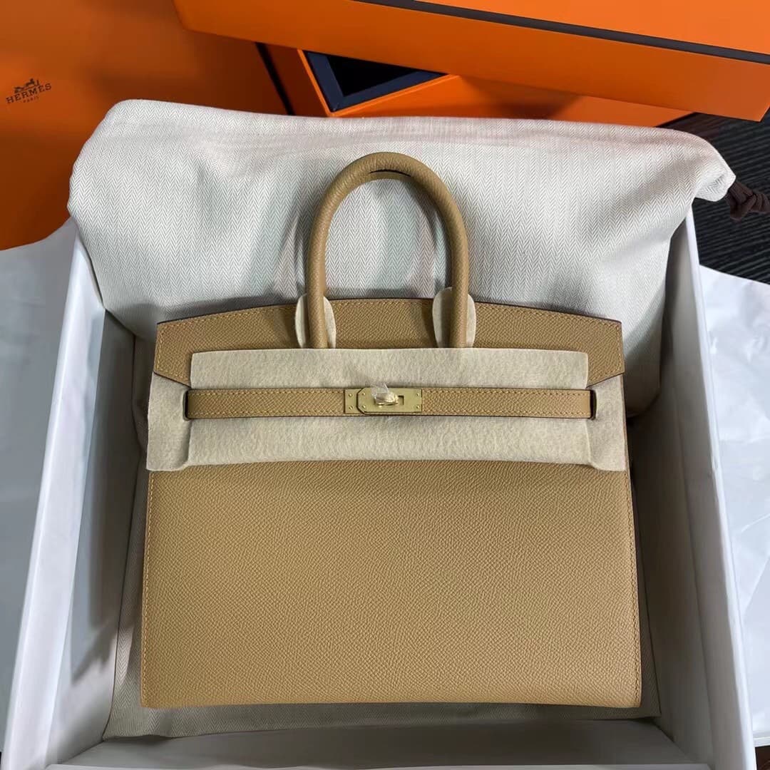 Hermes Birkin Sellier Bag 25/30cm Epsom Leather WAX Biscuit High
