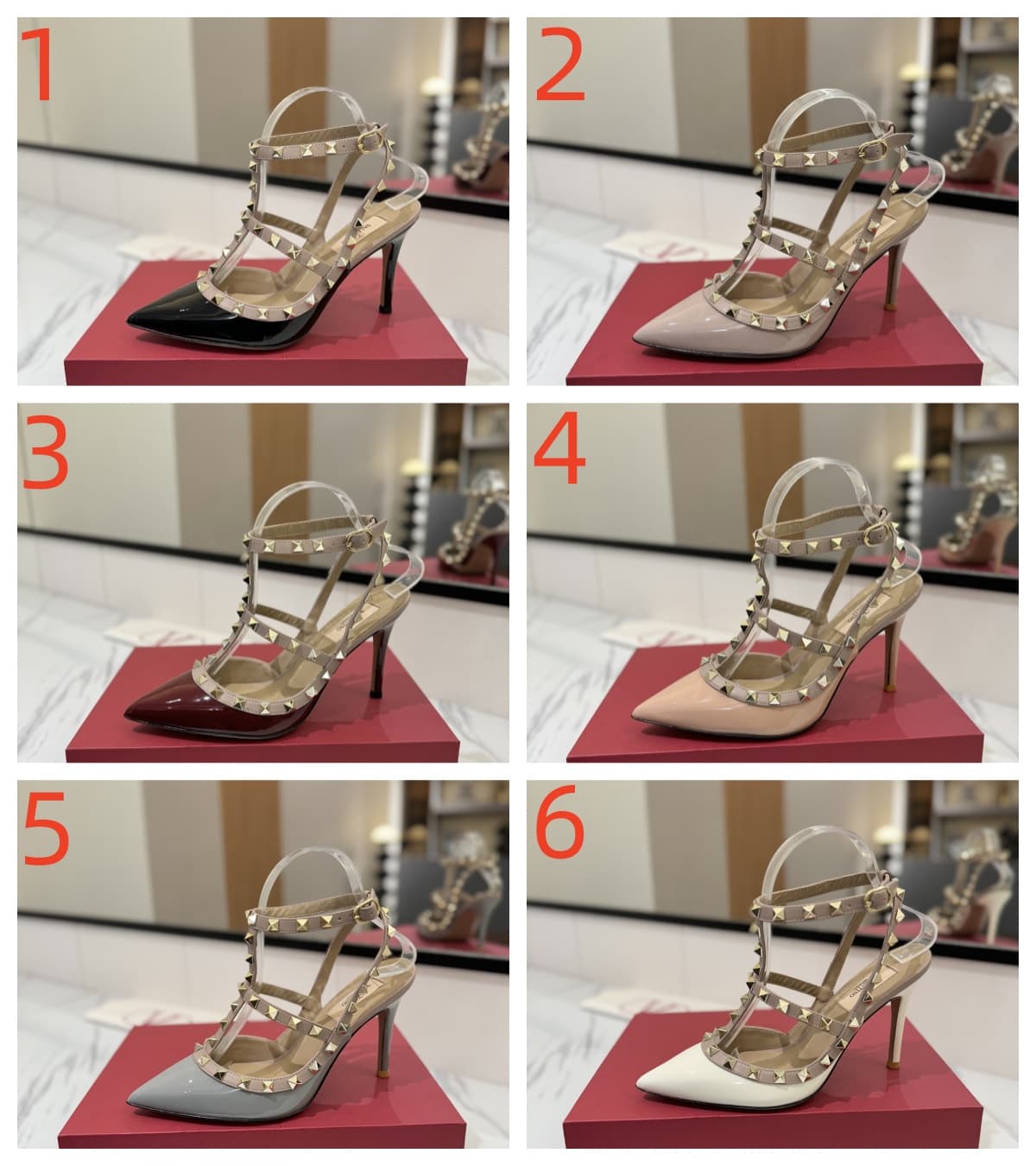 Valentino Rockstud Accents Leather Pump Shoes Women