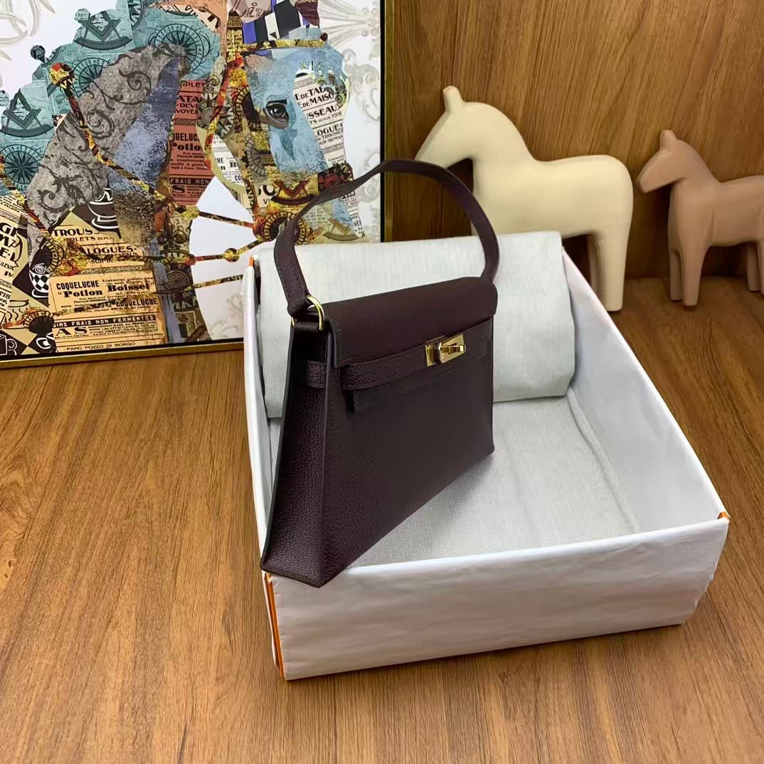 Hermes Kelly Elan 27cm Goatskin Gold-Metal WAX High