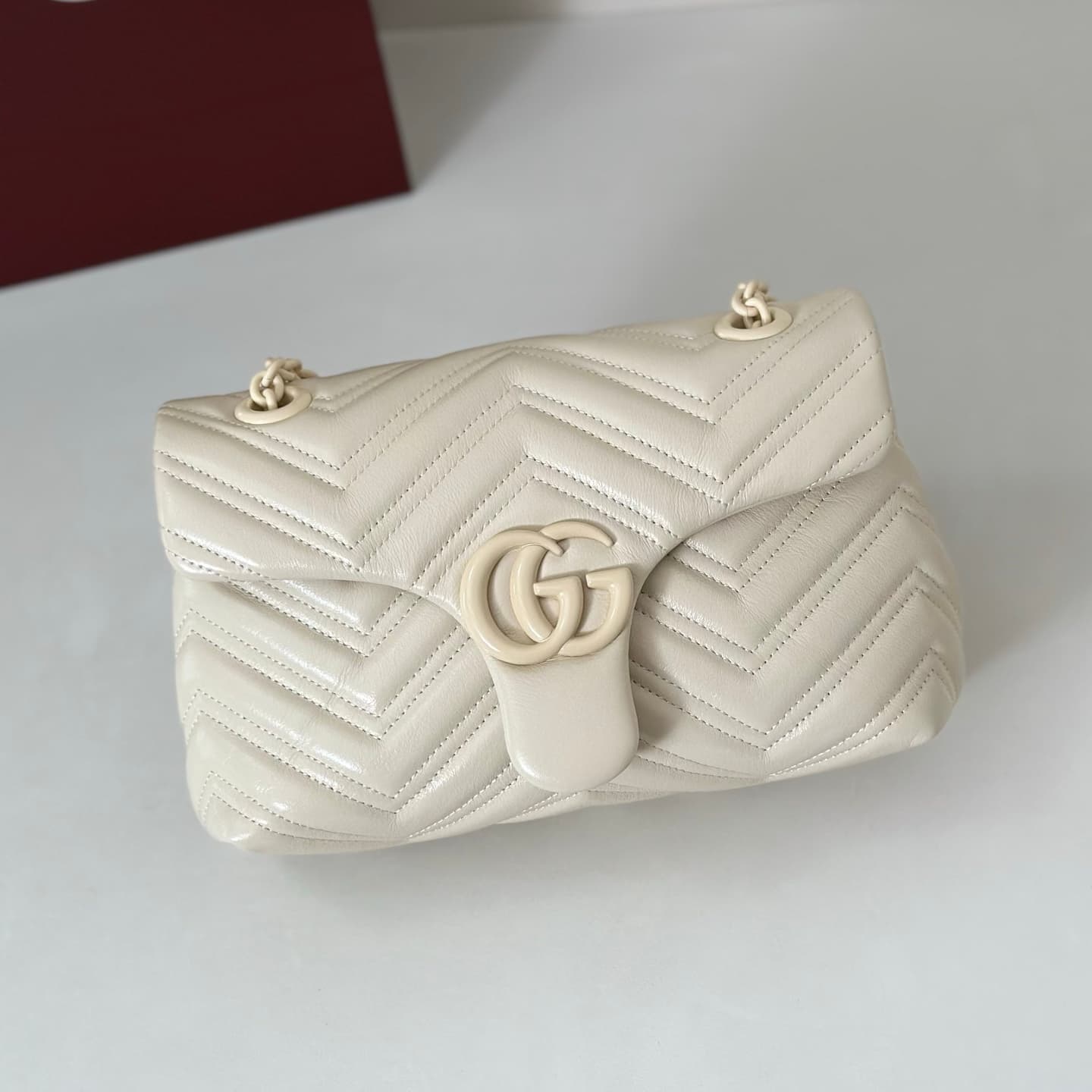 Gucci GG Marmont Small Shoulder Bag 855371 Cream High
