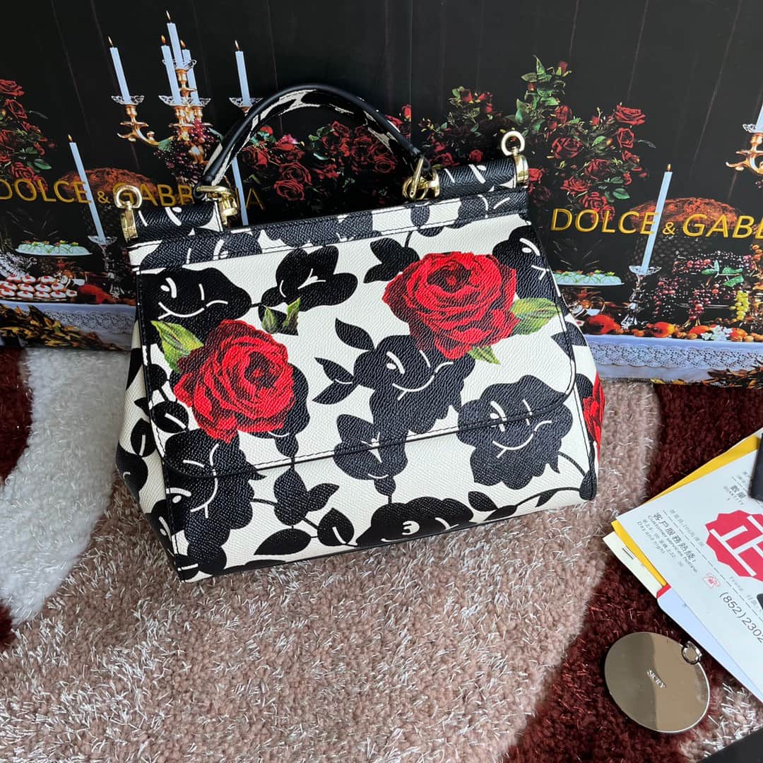 Dolce & Gabbana Miss Sicily top handle bag with multicolor print leather High