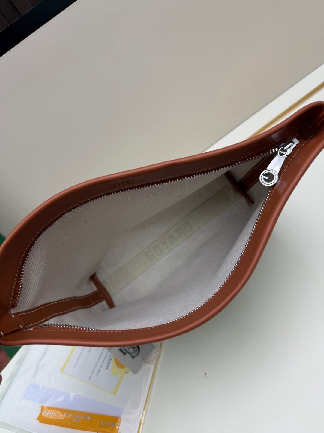 Goyard Conti pouch Goyardine canvas and Chevroches Calfskin Brown High