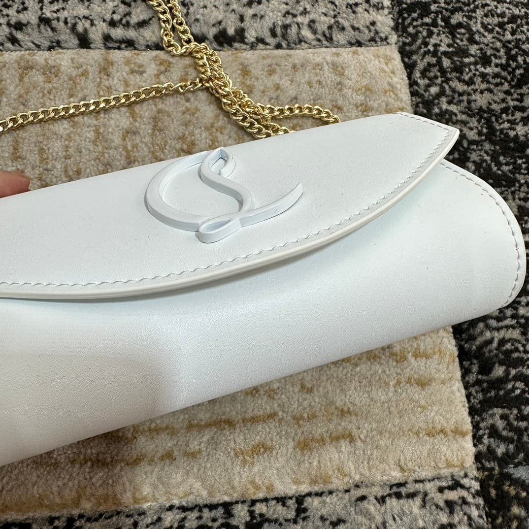 Christian Louboutin Loubi54 leather shoulder bag in white High