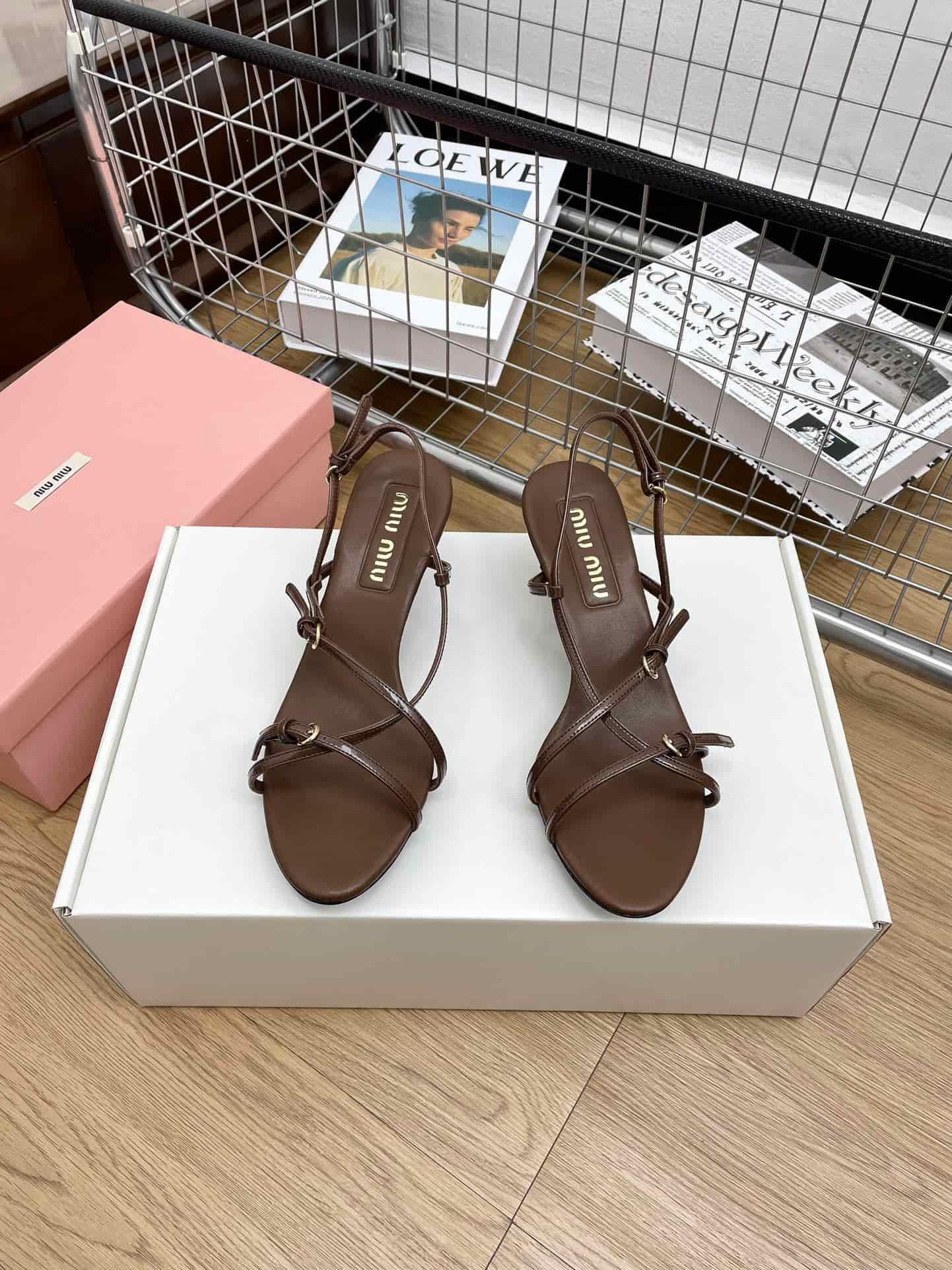 Miu Miu Patent Leather Sandal With Buckles Shoes Women