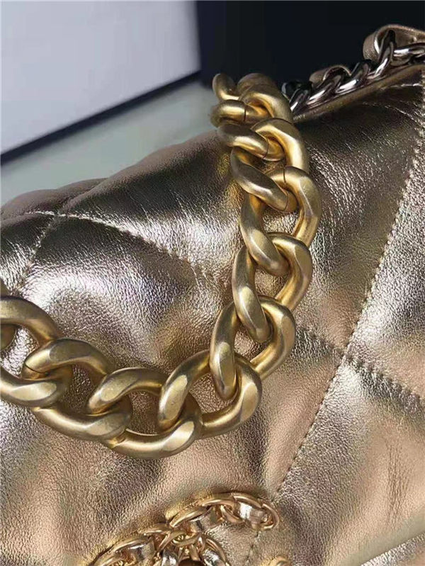 Chanel 19 Flap Bag Lambskin Champagne High
